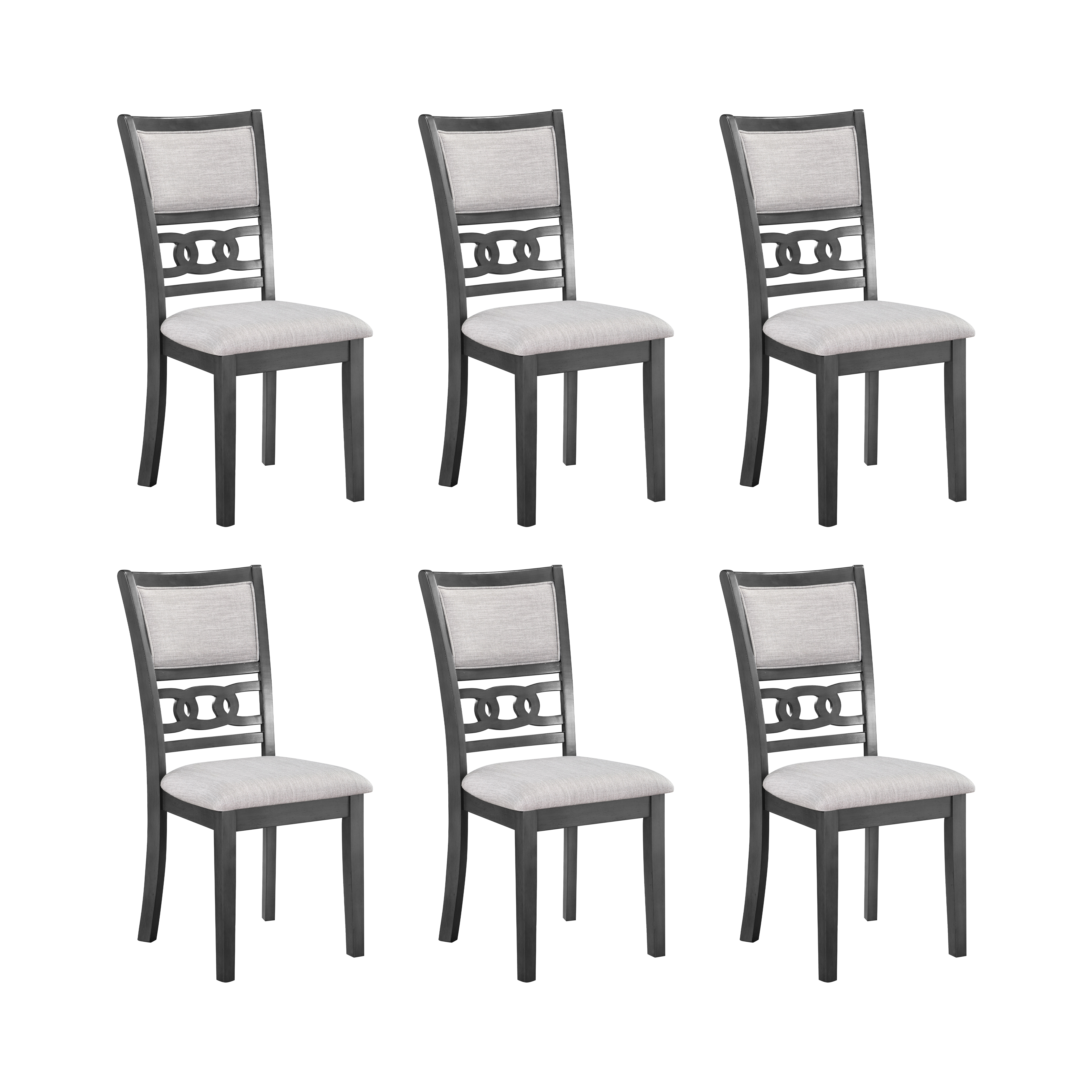 6 New Classic Furniture Gia Gray Dining Chairs NCF-EC-S-40-1701-6CG2 6 New Classic Furniture Gia Gray Dining Chairs NCF-EC-S-40-1701-6CG2