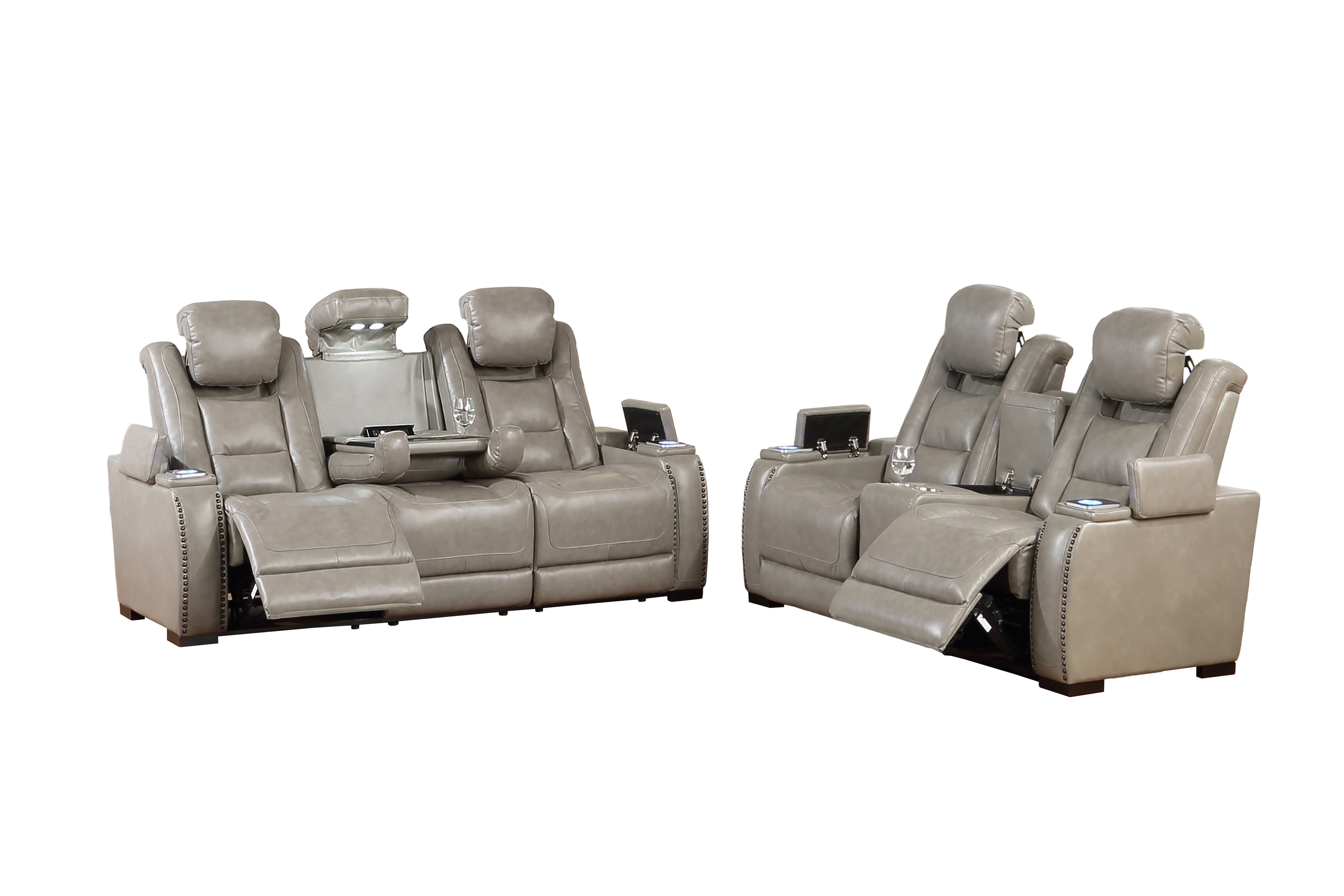 New Classic Furniture Breckenridge Il Gray 2pc Power Living Room Set