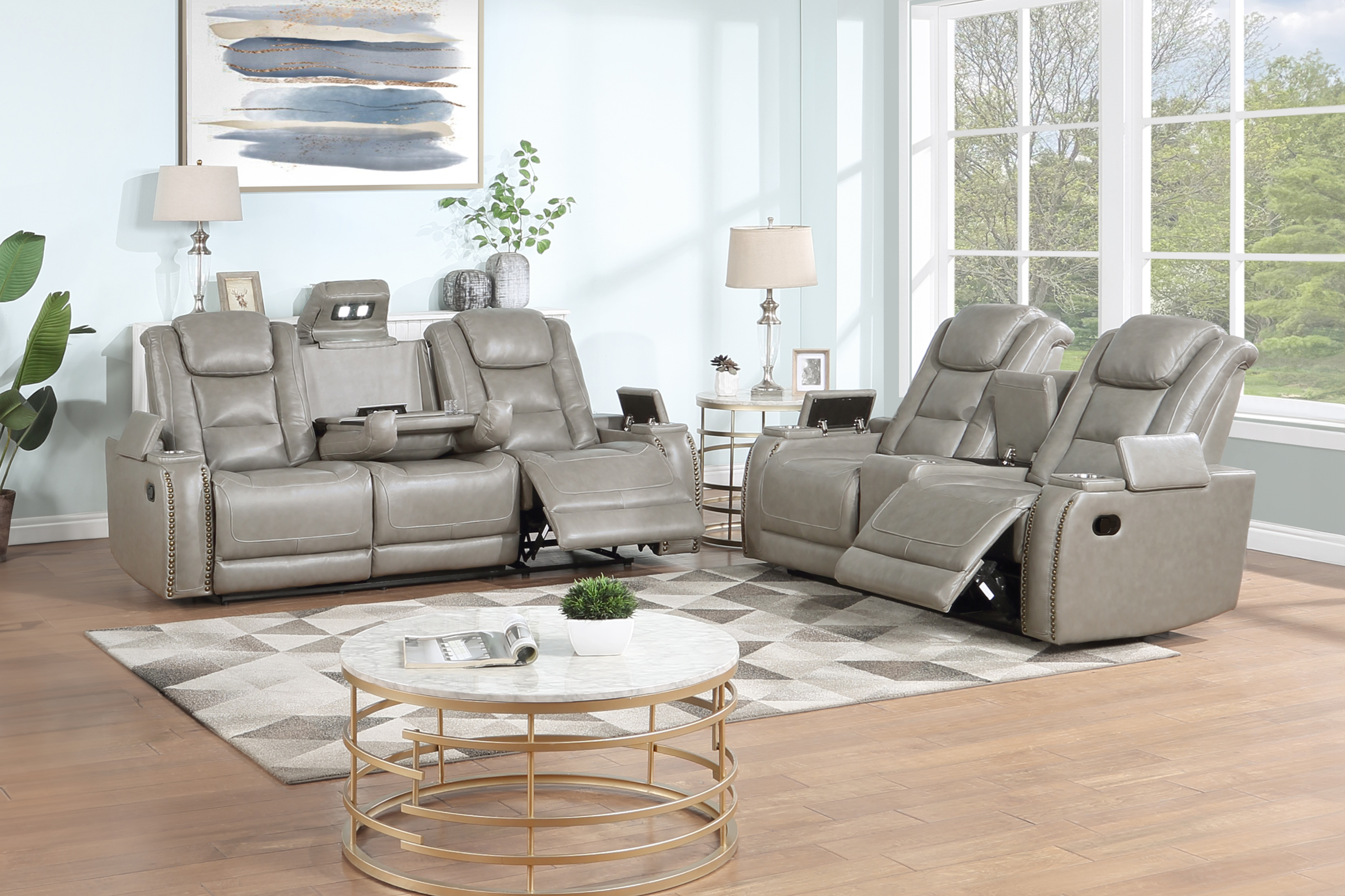 New Classic Furniture Breckenridge Il Gray 2pc Living Room Set