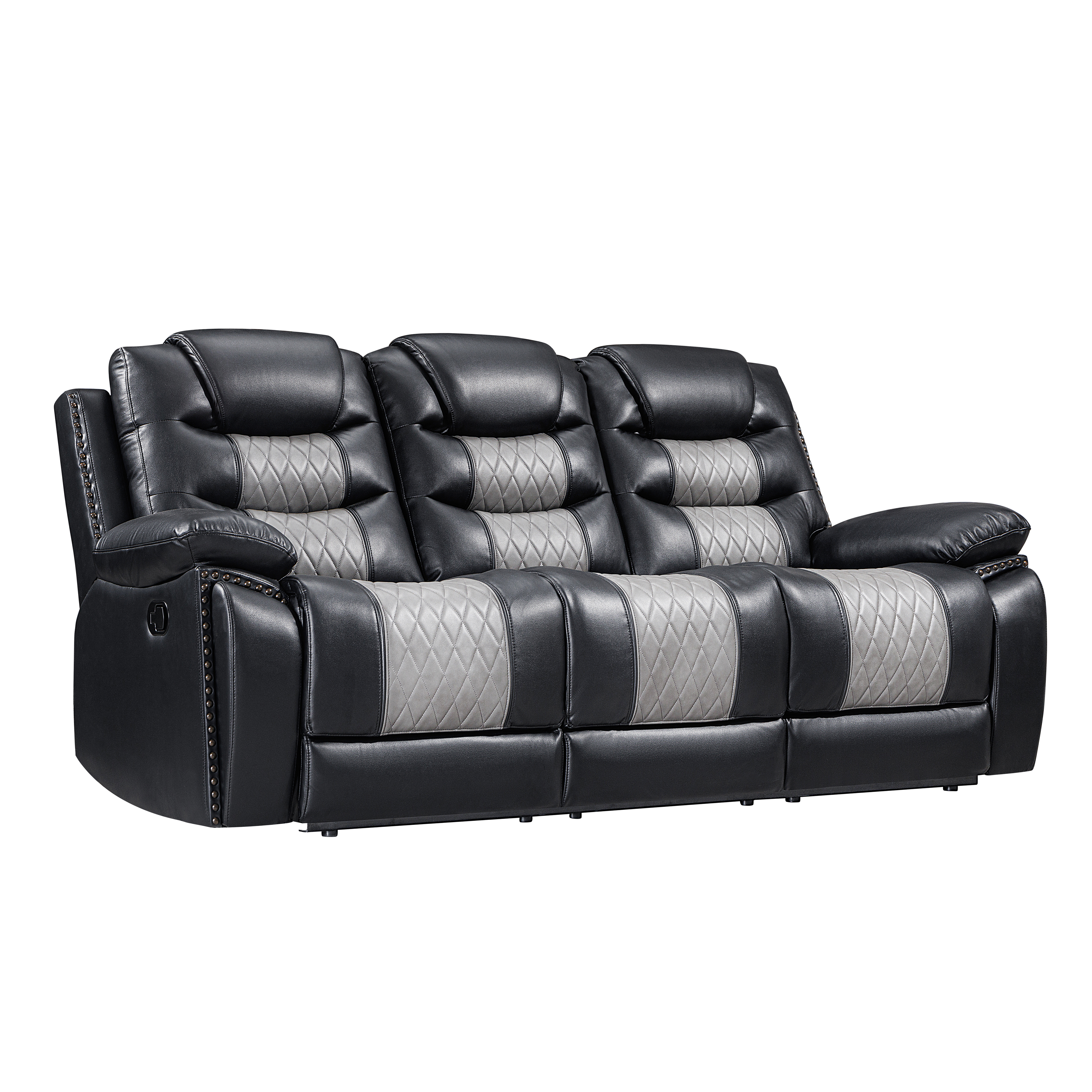 New Classic Furniture Nikko Black Gray Dual Recliner Sofa
