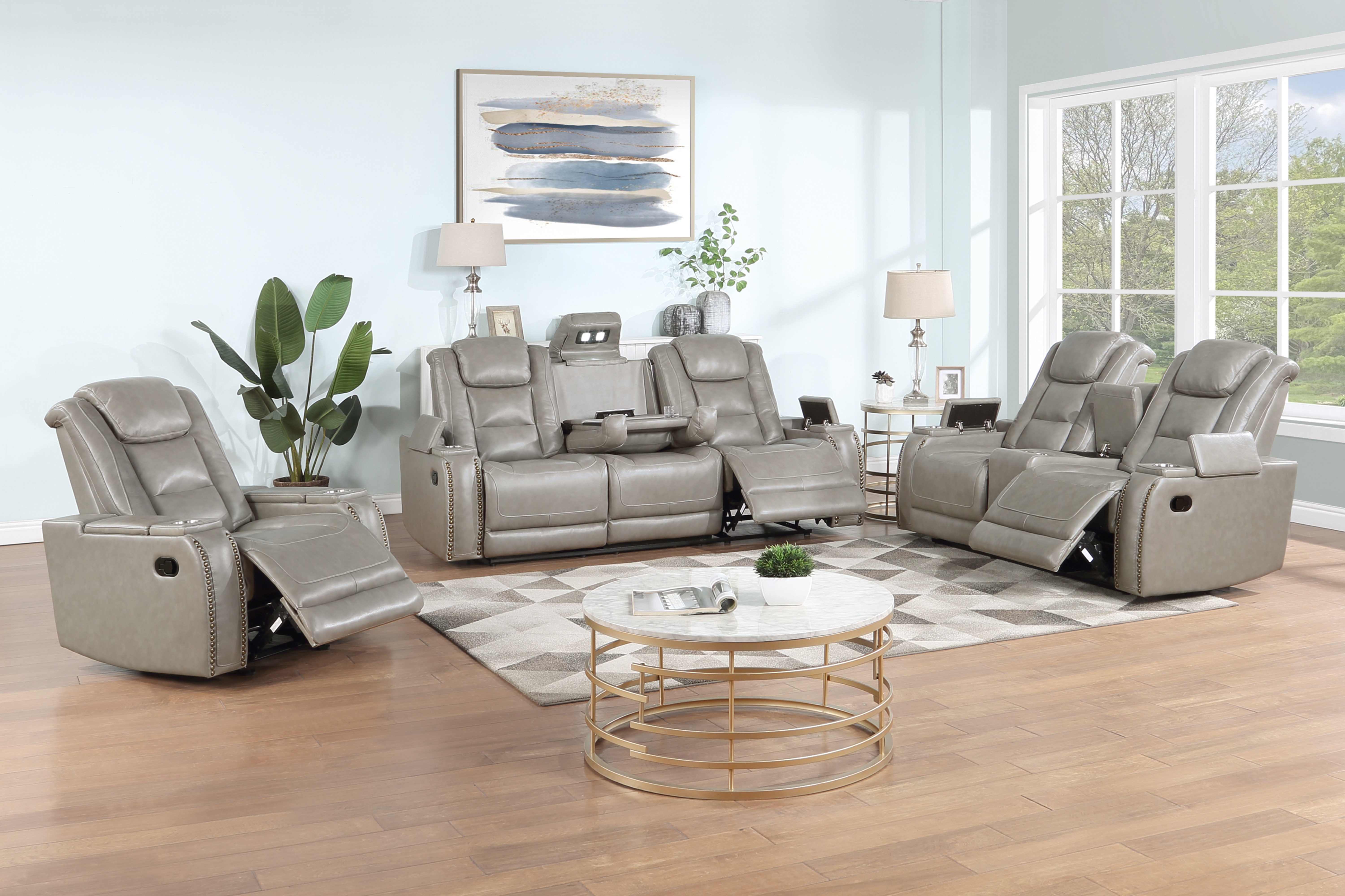 New Classic Furniture Breckenridge Il Gray 3pc Living Room Set