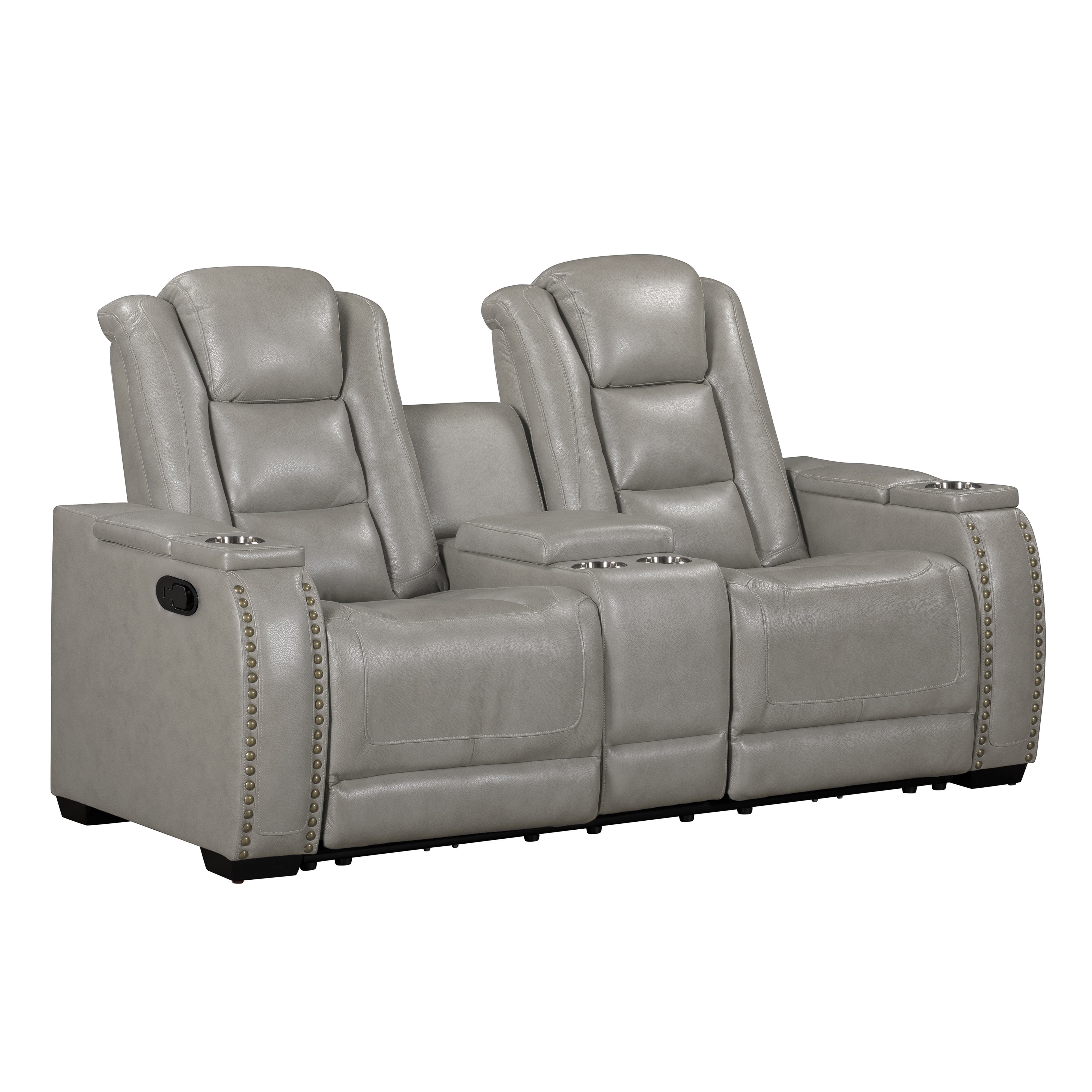 New Classic Furniture Breckenridge Il Gray Console Dual Recliner Loveseat