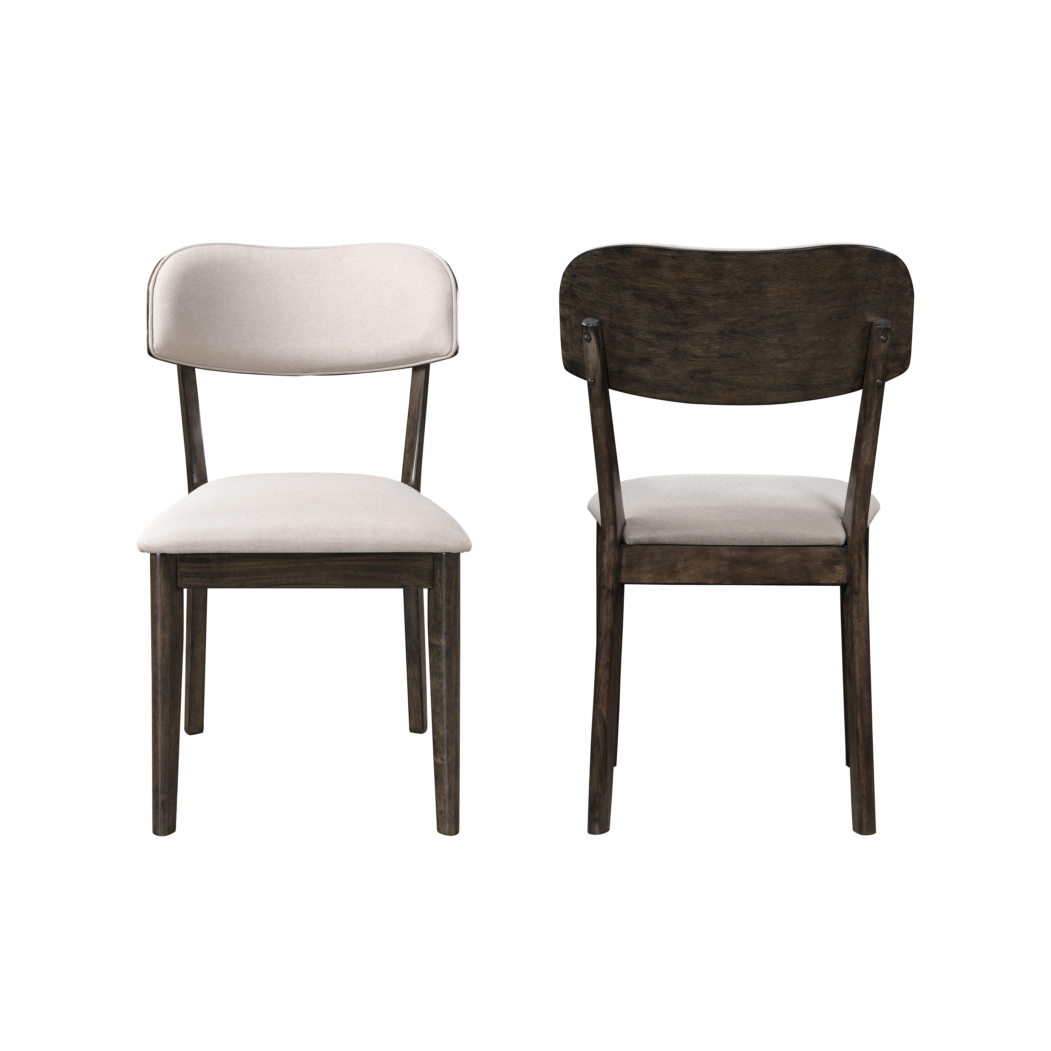 2 New Classic Furniture Rex Brown Beige Open Back Dining Chairs