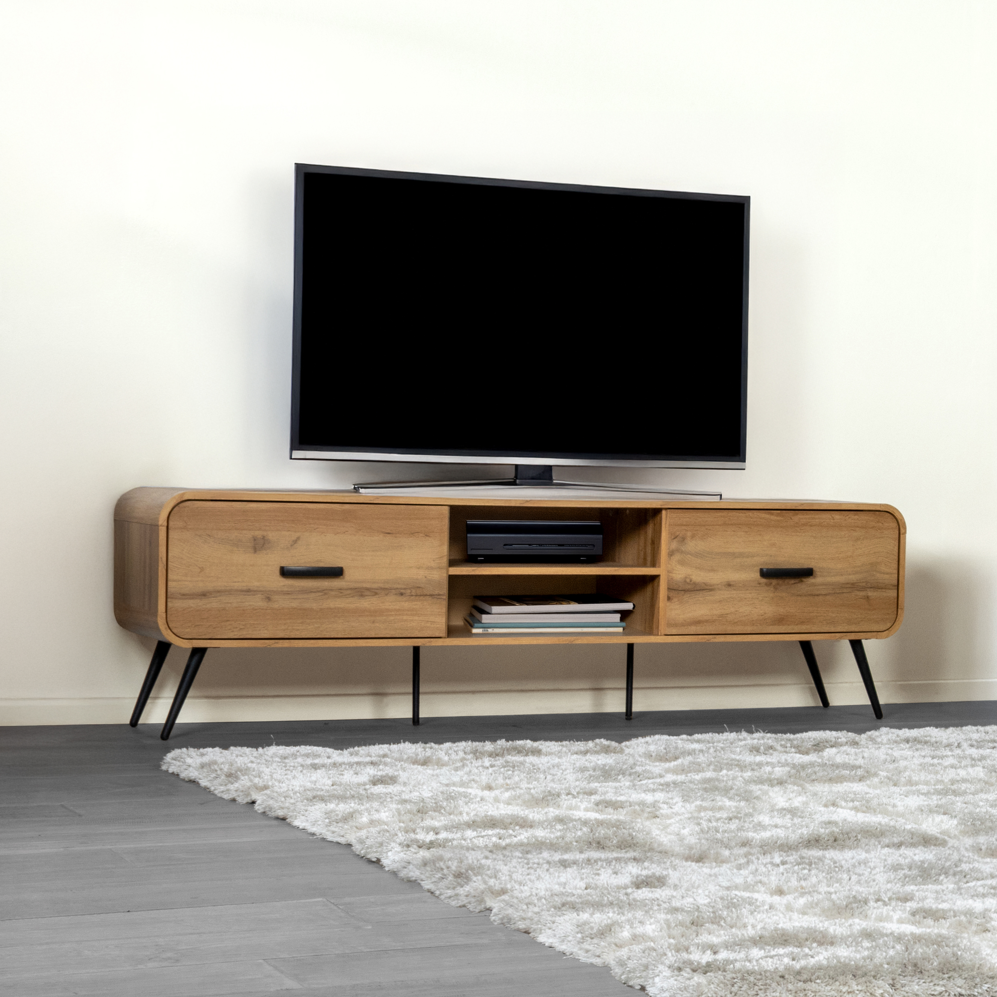 New Classic Furniture Rowan Natural 71 Inch Low Profile TV Console