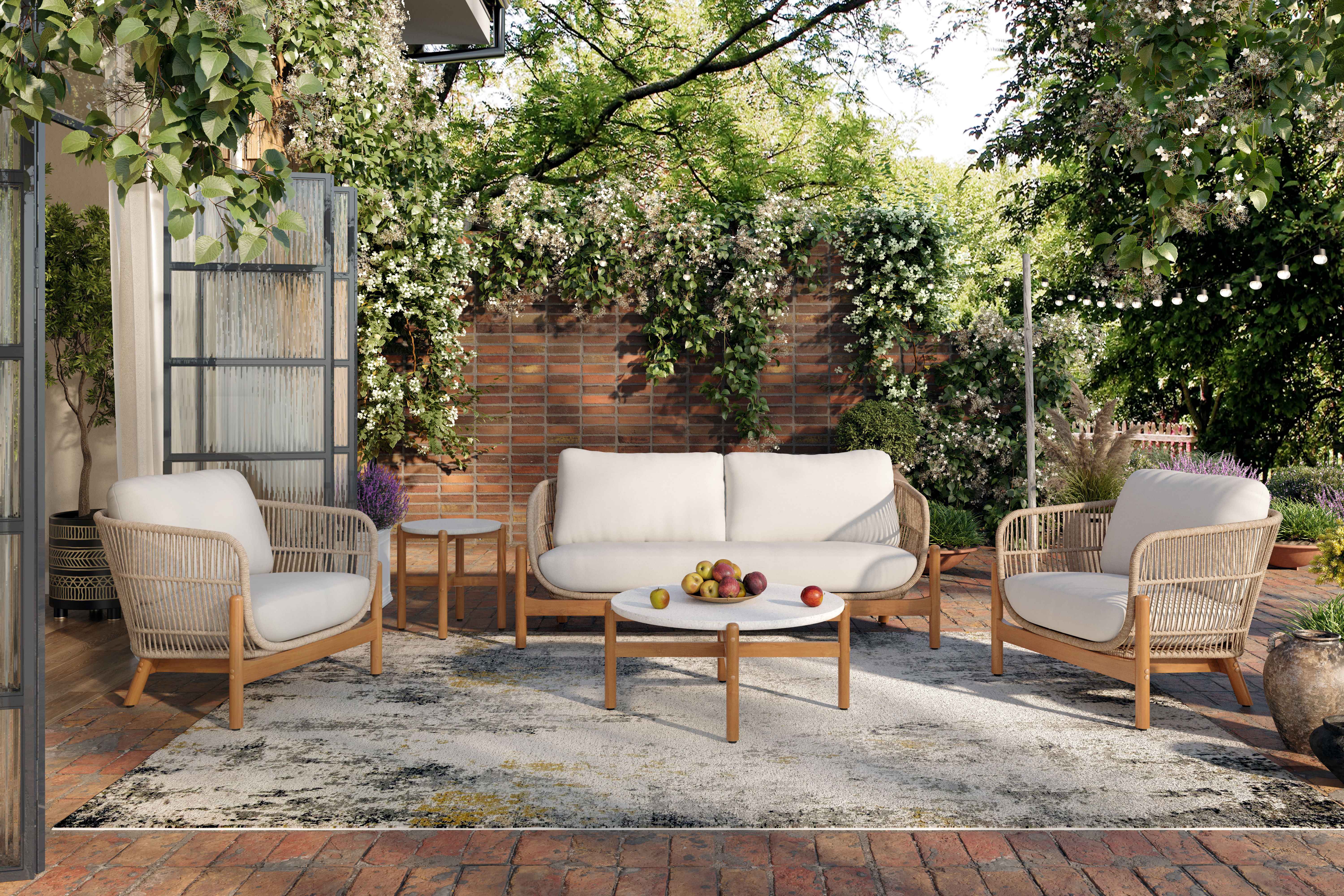 New Classic Furniture Solstice Beige Outdoor Rope Loveseat