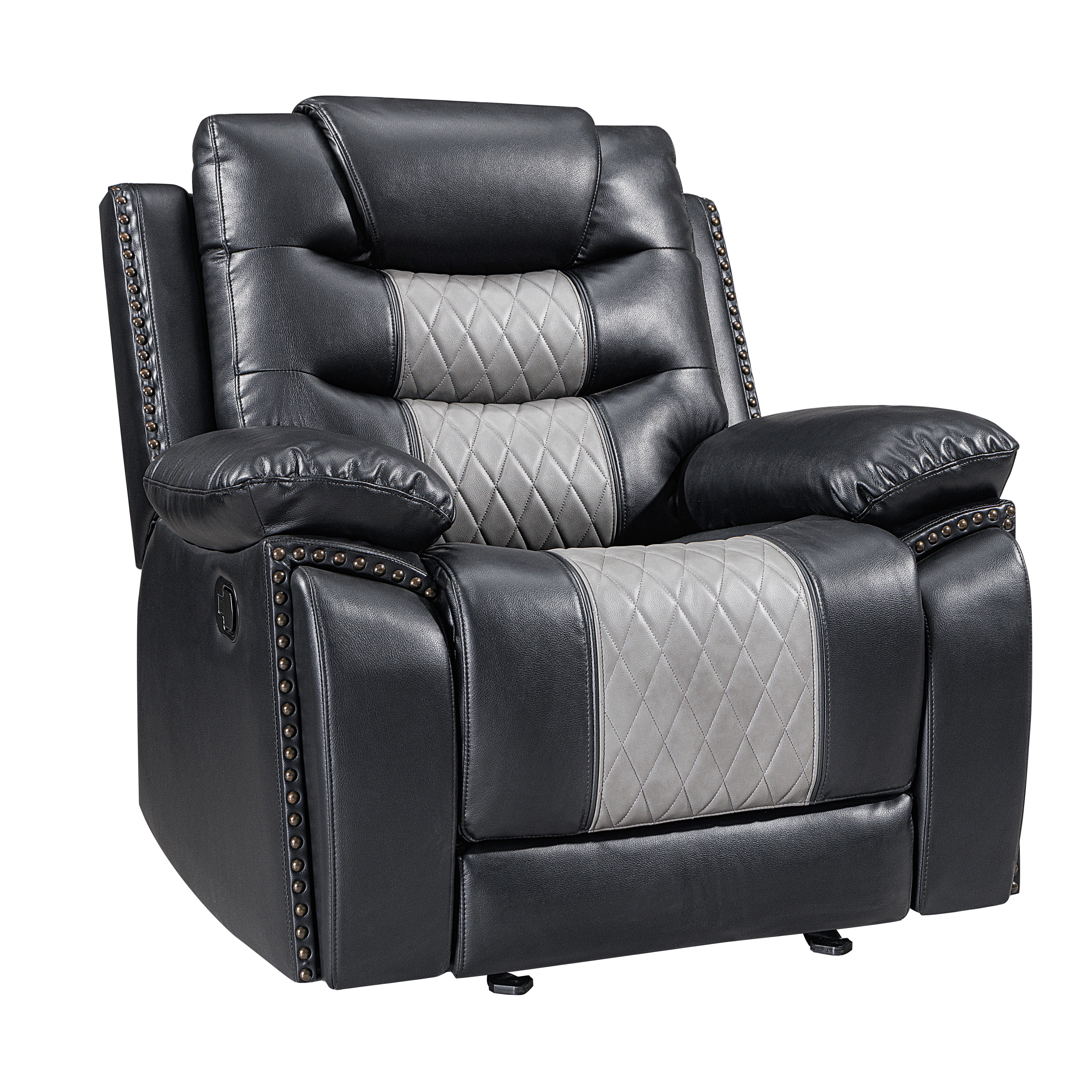 New Classic Furniture Nikko Black Gray Glider Recliner