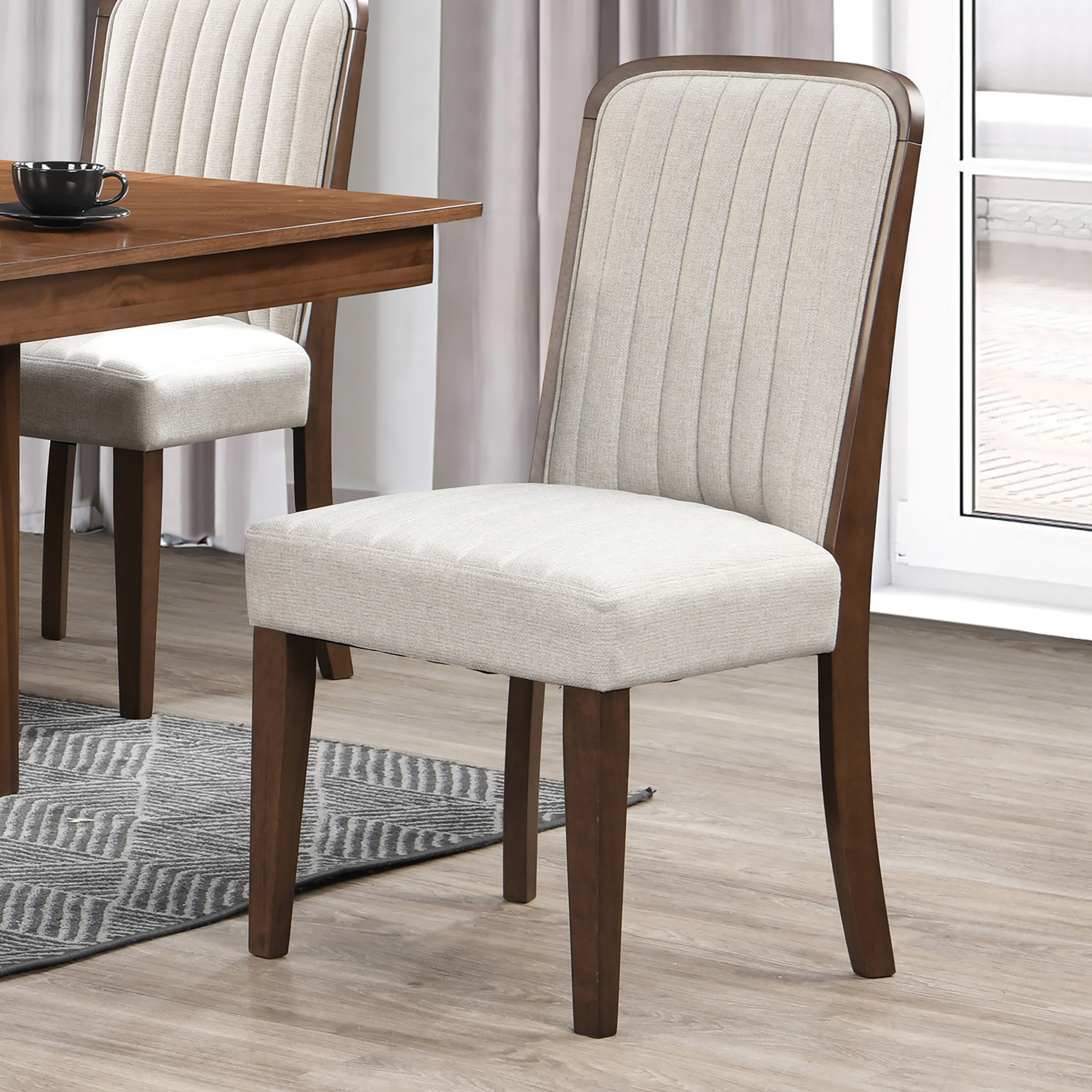 2 New Classic Furniture Camber Brown Upholstered Dining Chairs
