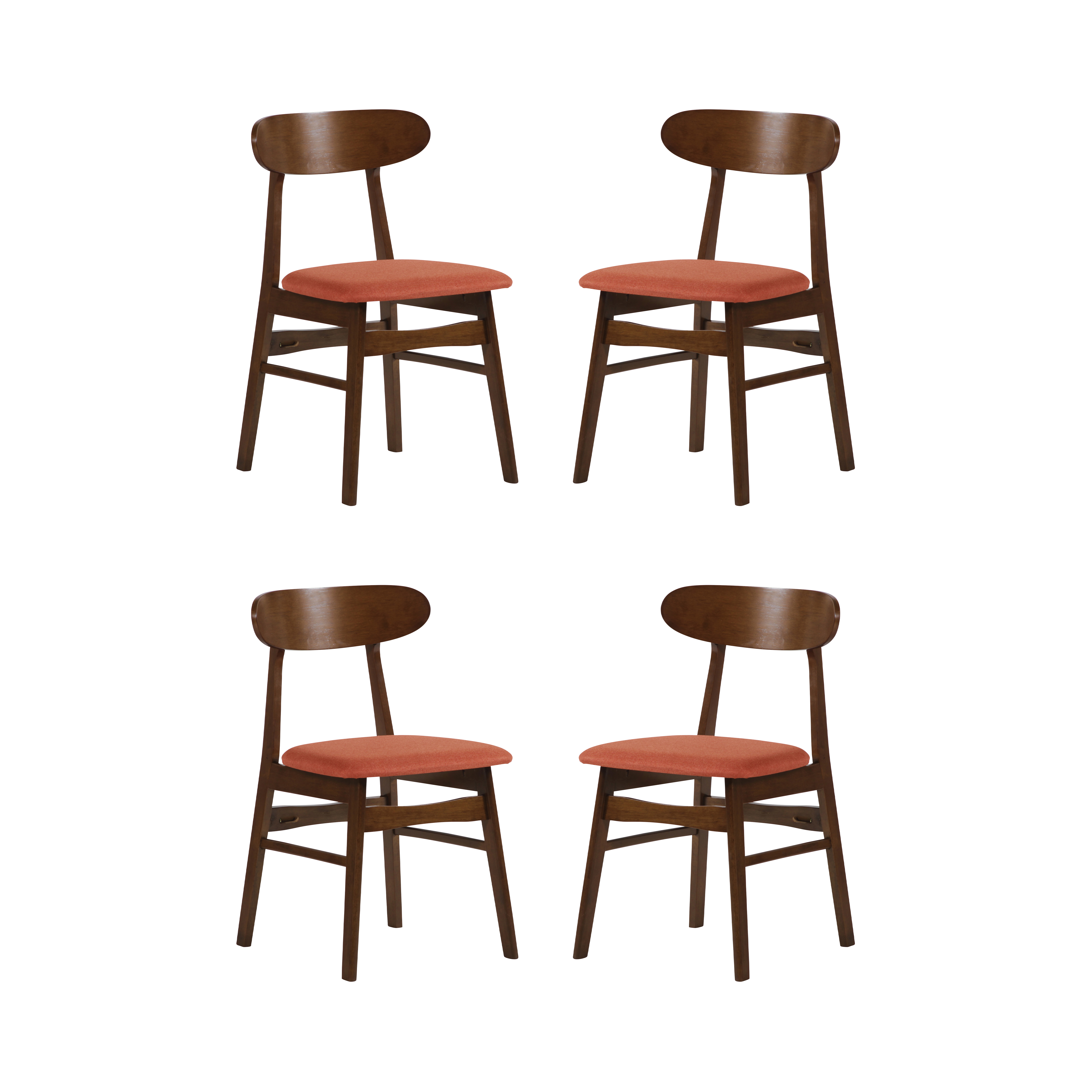 4 New Classic Furniture Morocco Brown Orange Dining Chairs