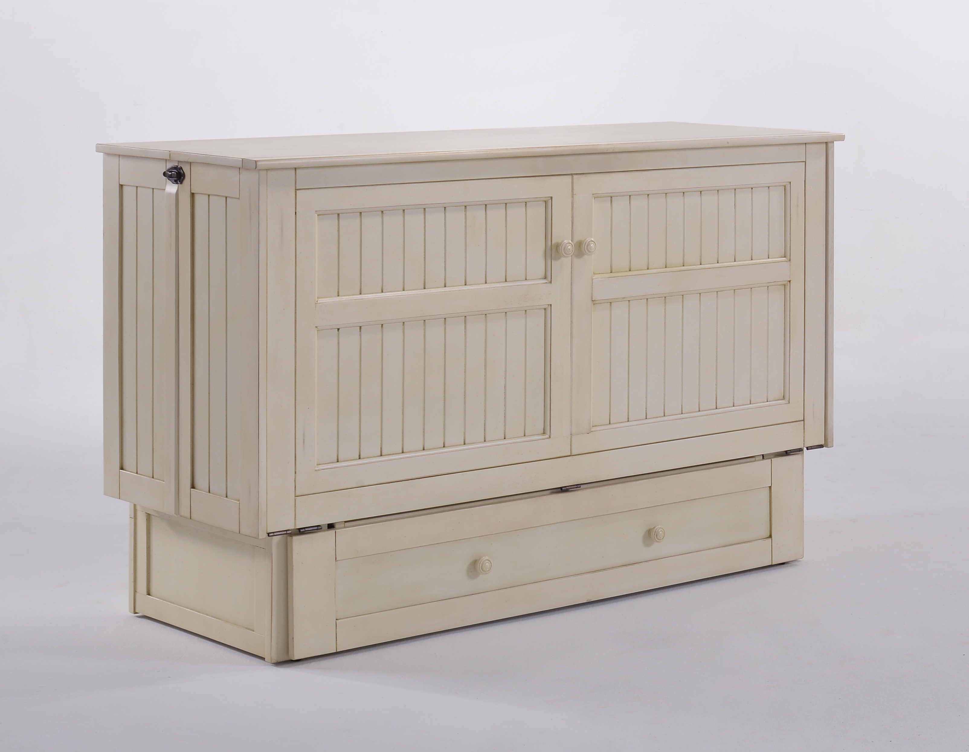 Night And Day Furniture Daisy Buttercream Murphy Cabinet Bed With Mattress