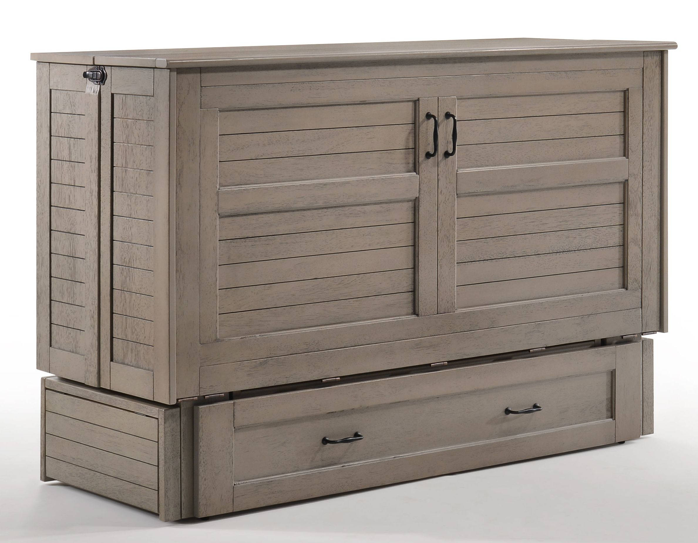 Night and Day Furniture Poppy Brushed Driftwood Murphy Cabinet Bed