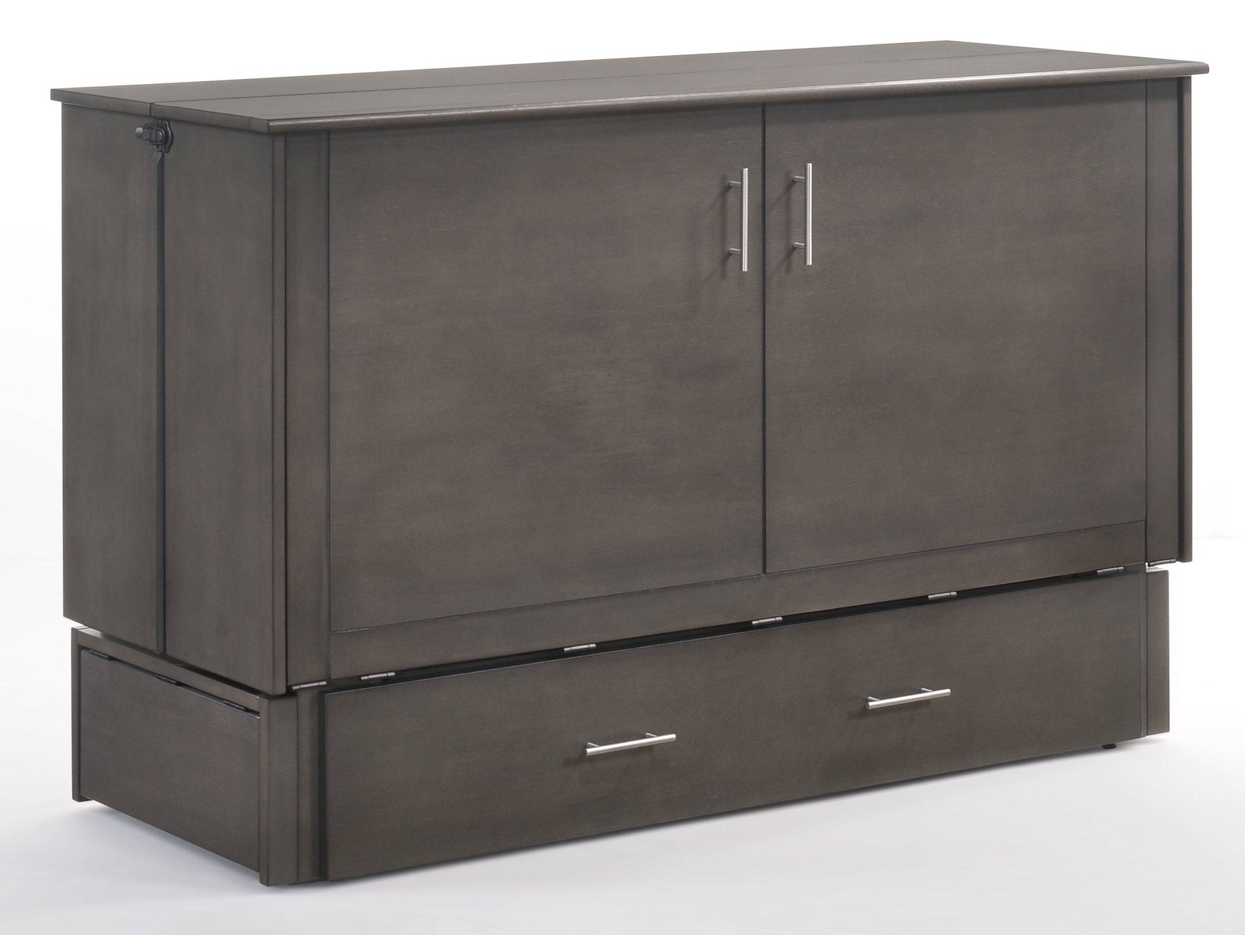 Night and Day Furniture Sagebrush Stonewash Murphy Cabinet Bed with Mattres...