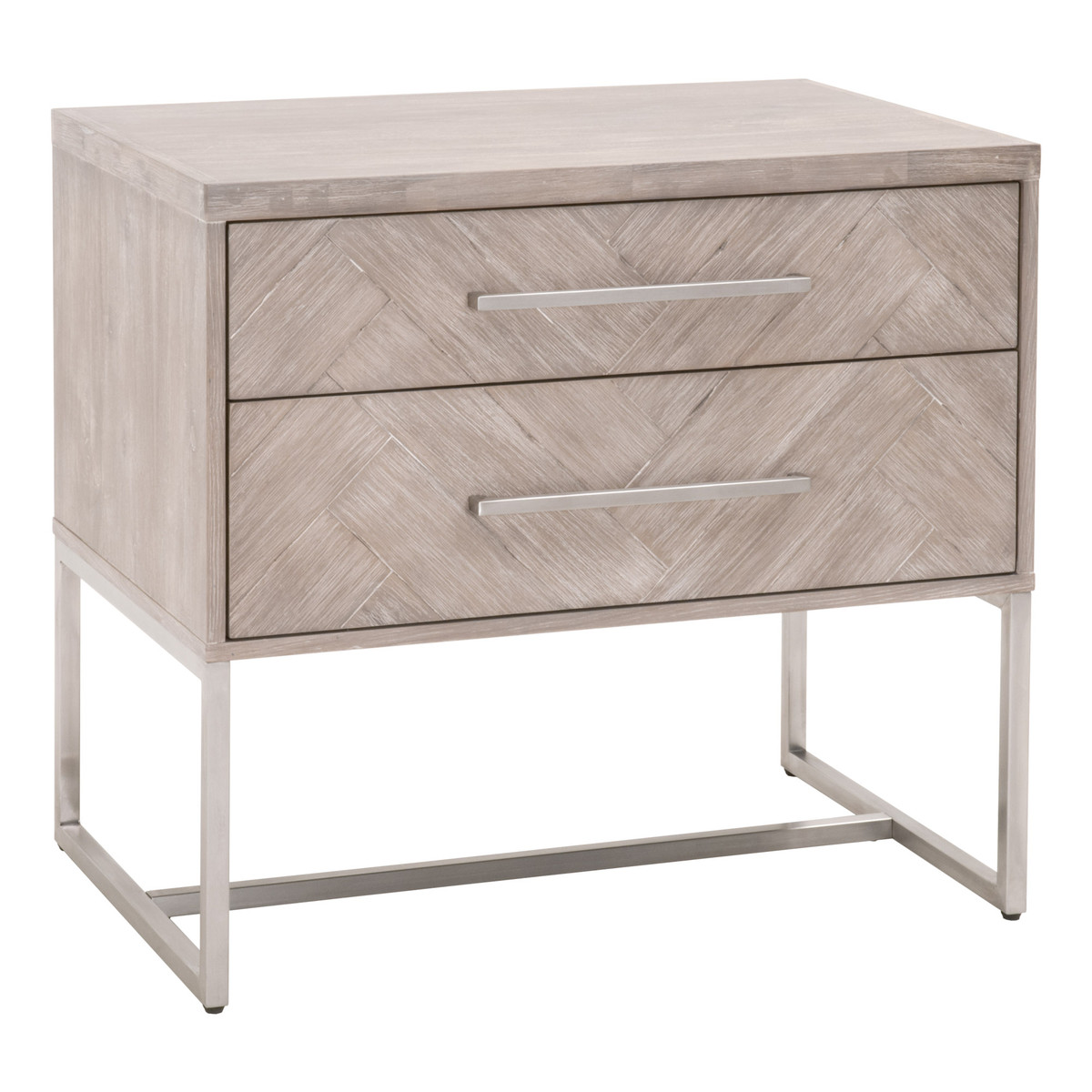 Essentials For Living Mosaic Natural Gray Brushed 2 Drawers Night Stand