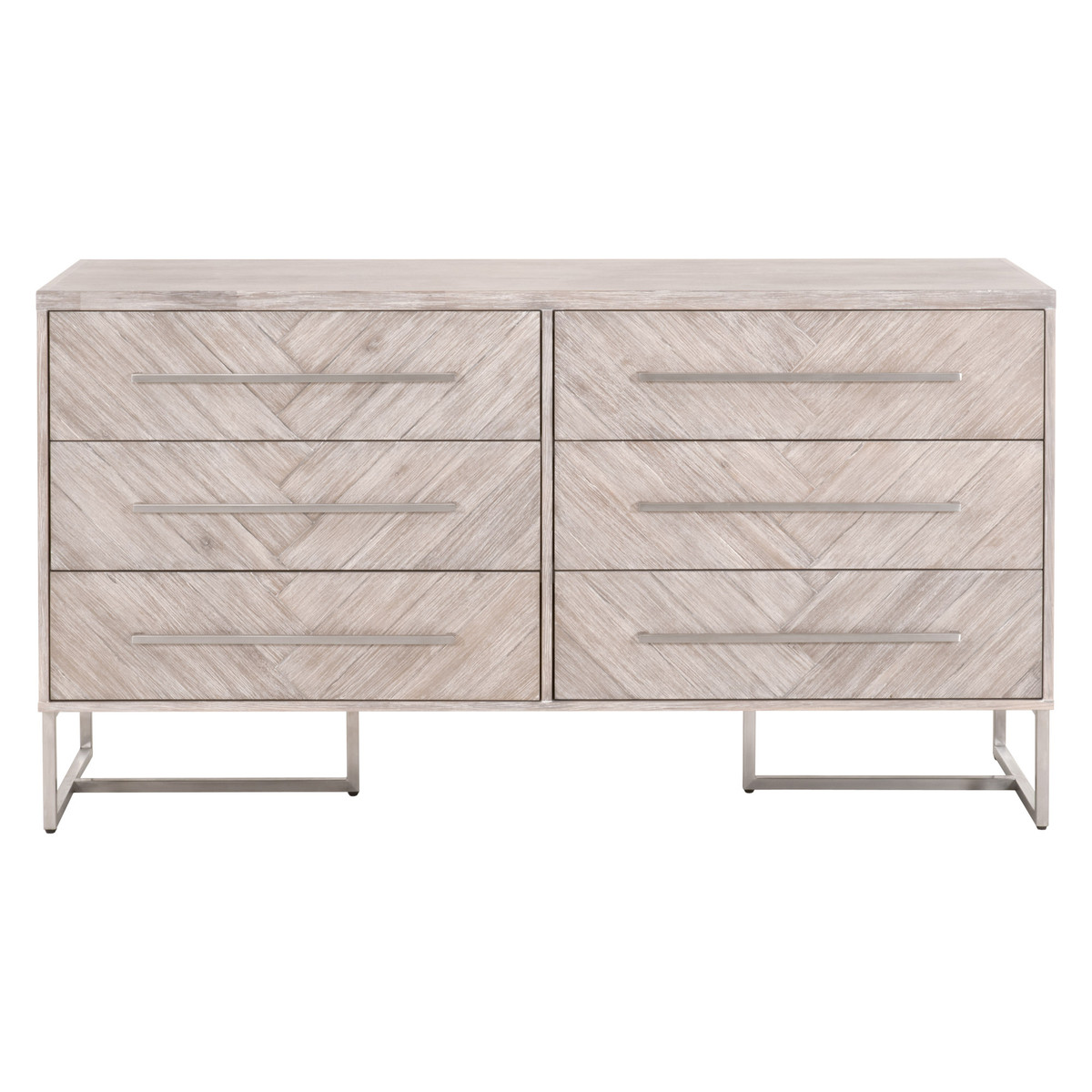 Essentials For Living Mosaic Natural Gray Brushed 6 Drawers Double Dresser