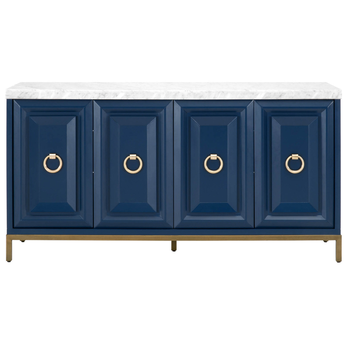 Essentials For Living Azure Navy Blue White Media Sideboard