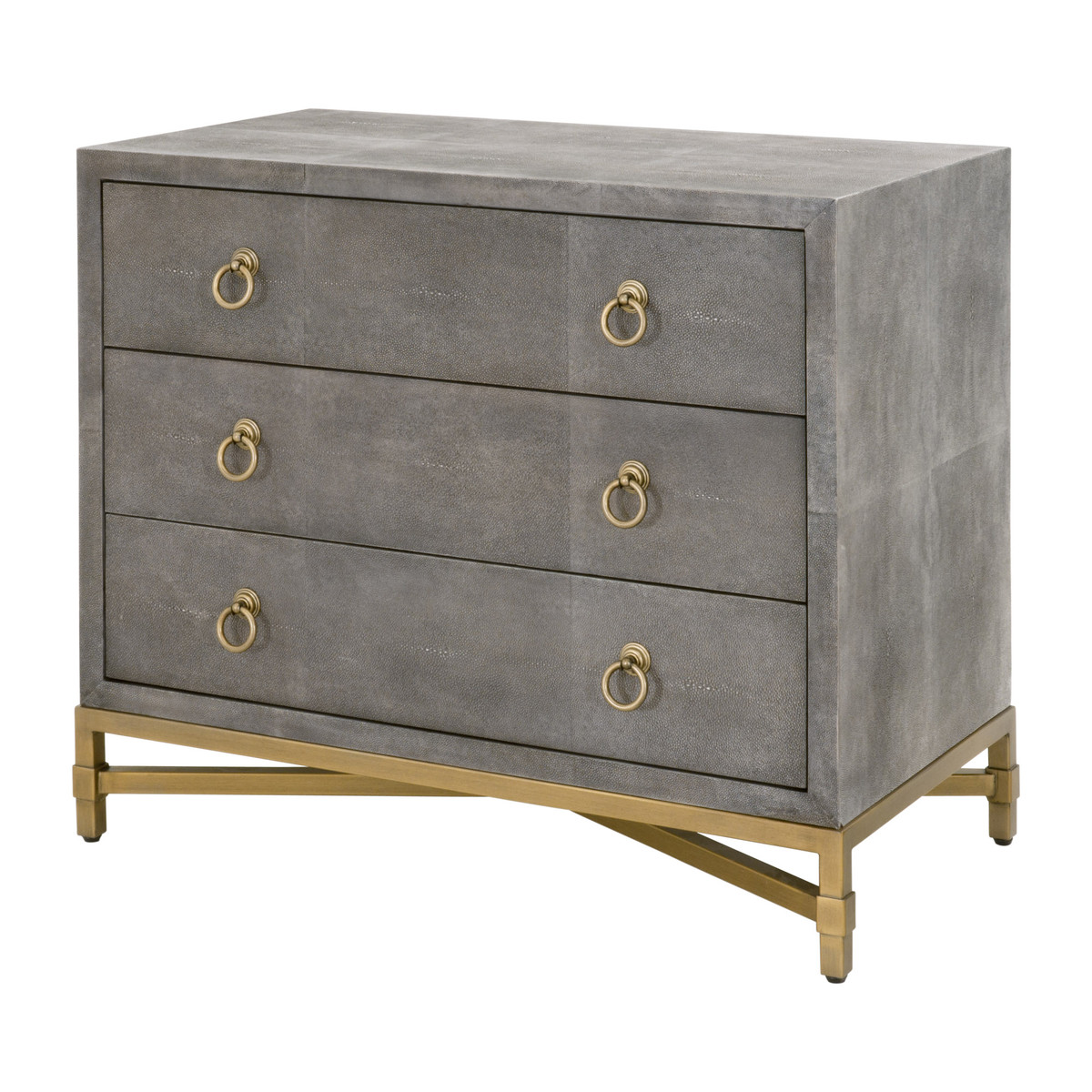 Essentials For Living Strand Gray Shagreen 3 Drawers Night Stand