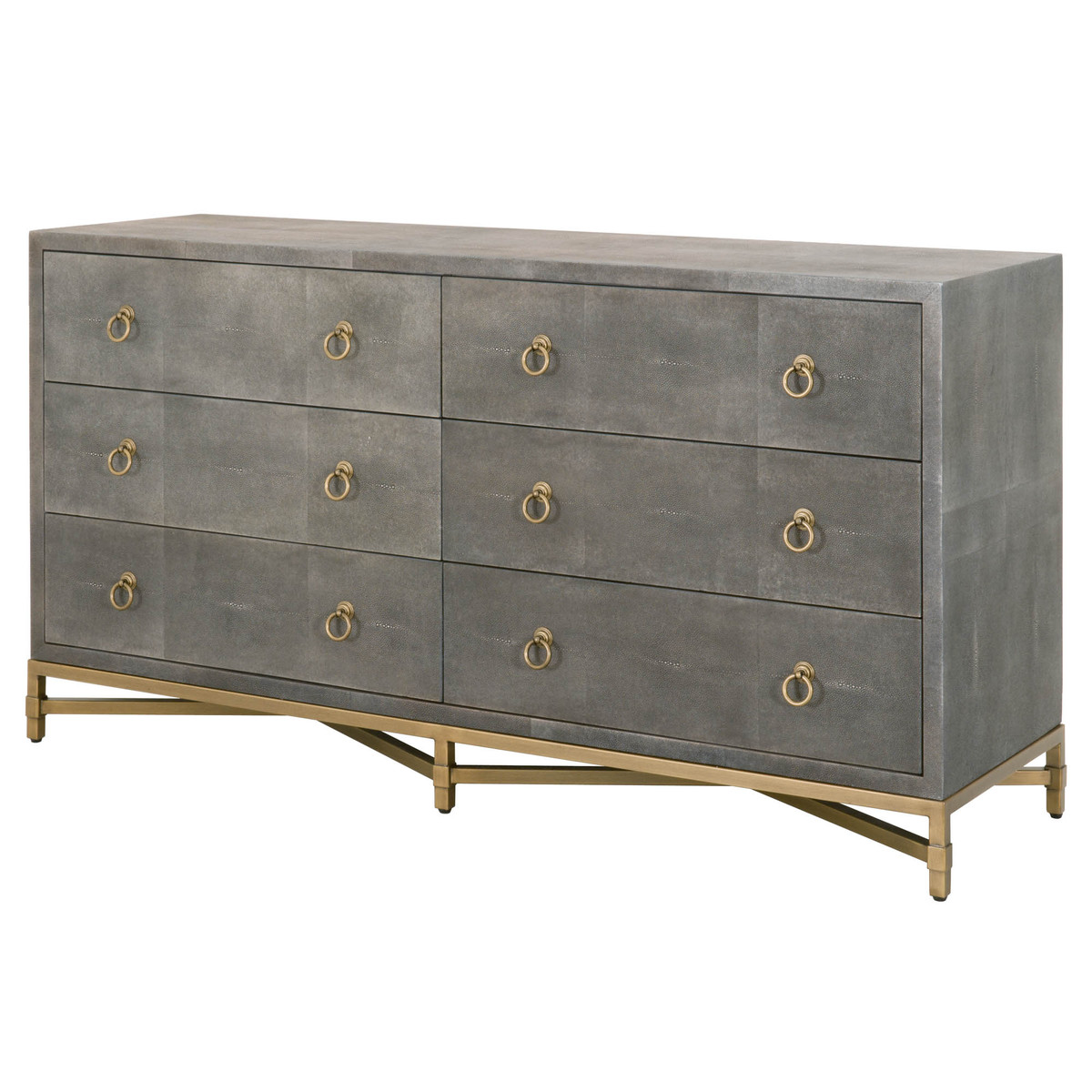 Essentials For Living Strand Gray Shagreen 6 Drawers Double Dresser