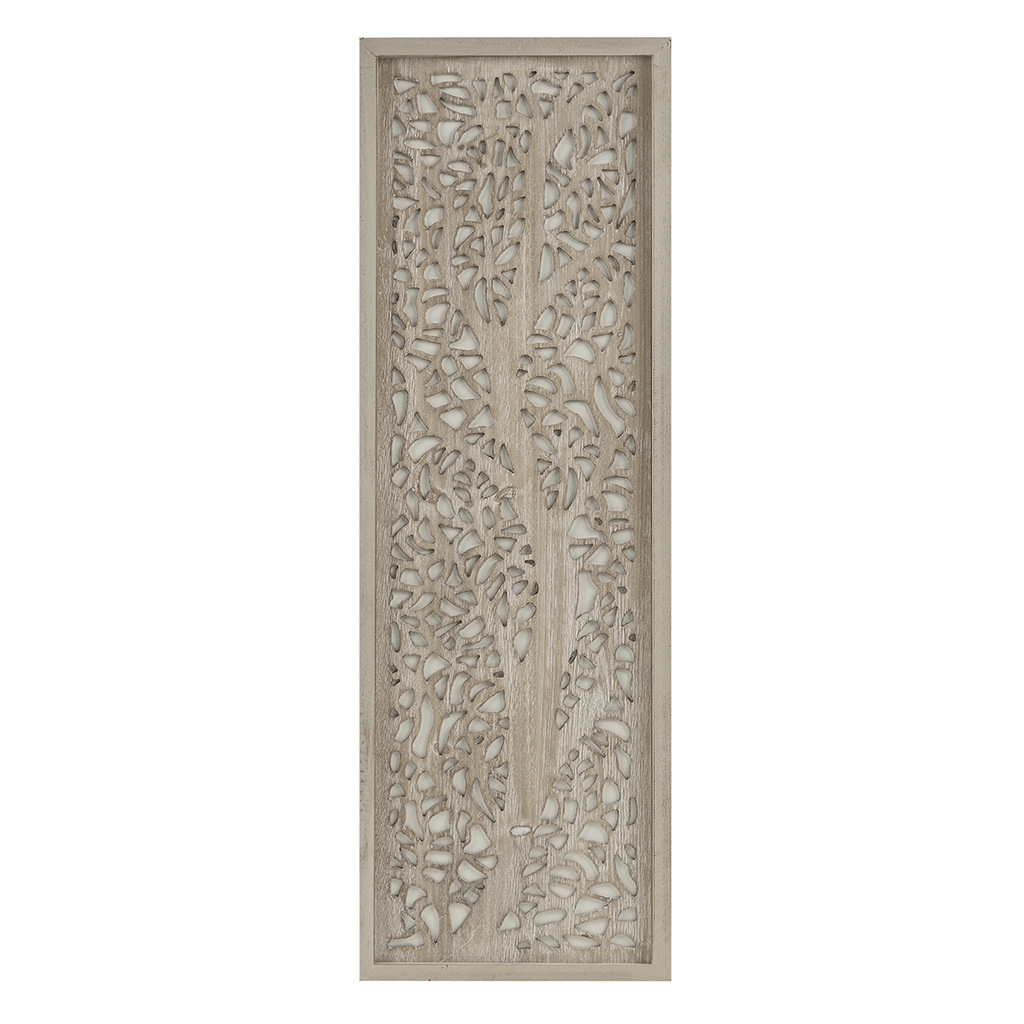 Olliix Madison Park Laurel Branches Natural Laser Cut Tree Framed Panel Wal...