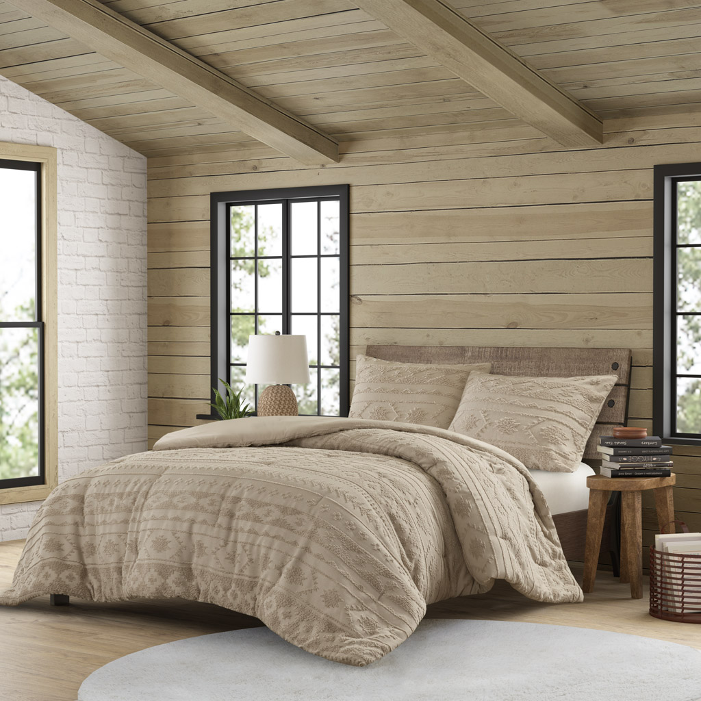Olliix Woolrich Breckenridge Tan Twin Twin XL Chenille Oversized Comforter ...