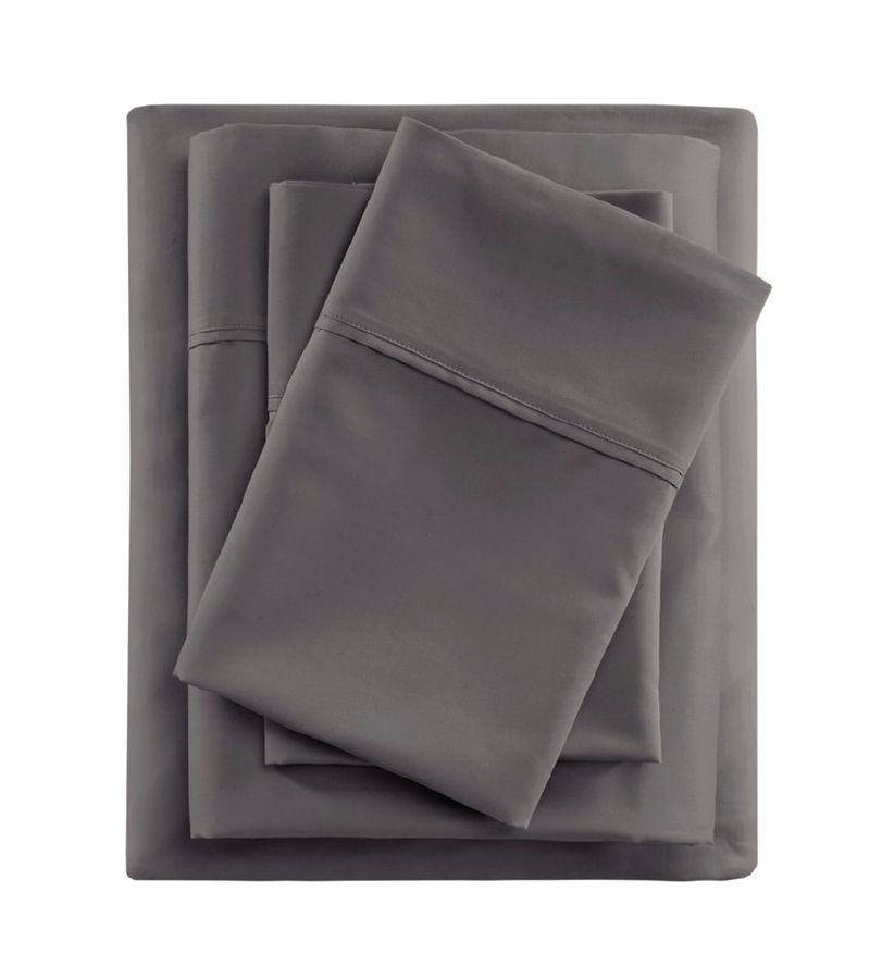 Olliix Beautyrest 600 Thread Count Charcoal Cotton Cal King 4pc Sheet Set