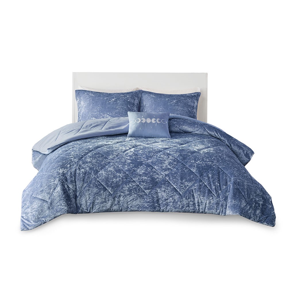 Olliix Intelligent Design Felicia Blue Velvet Twin Twin XL Comforter Set OLIX-ID10-2156 Olliix Intelligent Design Felicia Blue Velvet Twin Twin XL Comforter Set OLIX-ID10-2156