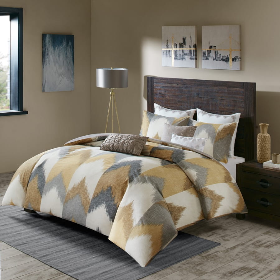 Olliix INK IVY Alpine Yellow Full Queen 3pc Comforter Mini Set