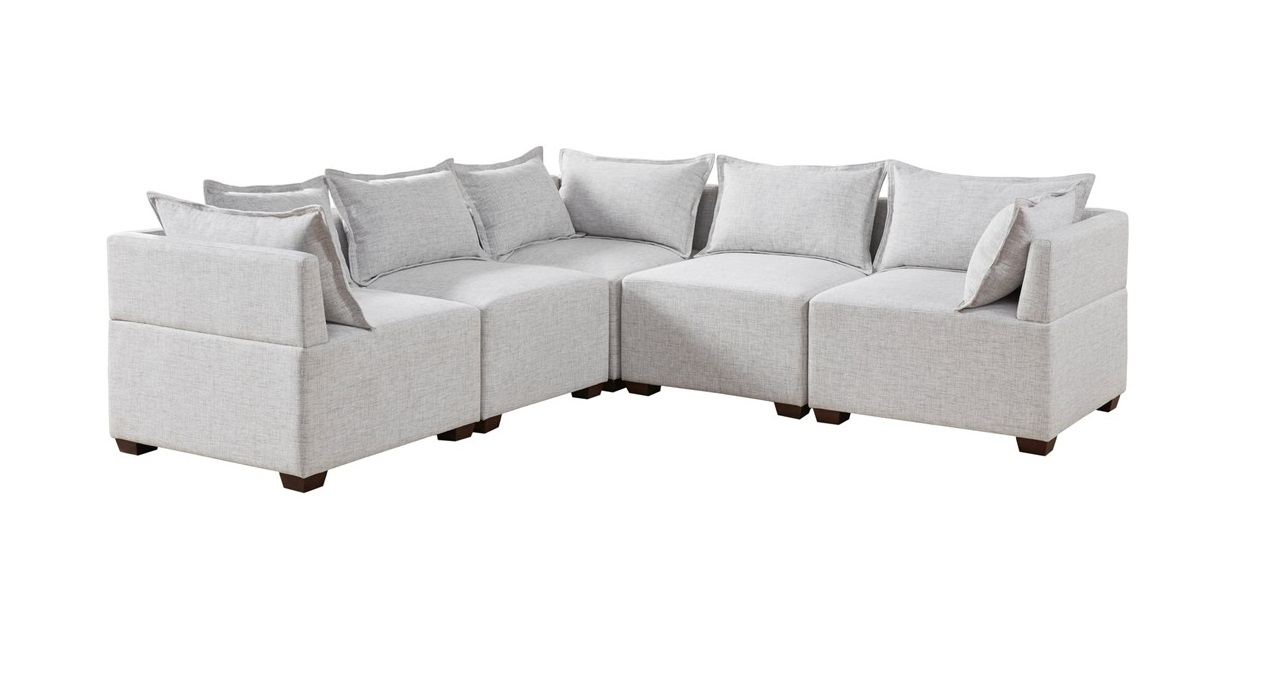 Olliix INK IVY Molly Ivory 5pc Modular L Shape Sectional