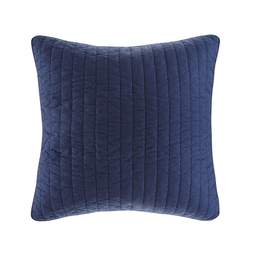 Olliix INK IVY Camila Navy Cotton Quilted Euro Sham