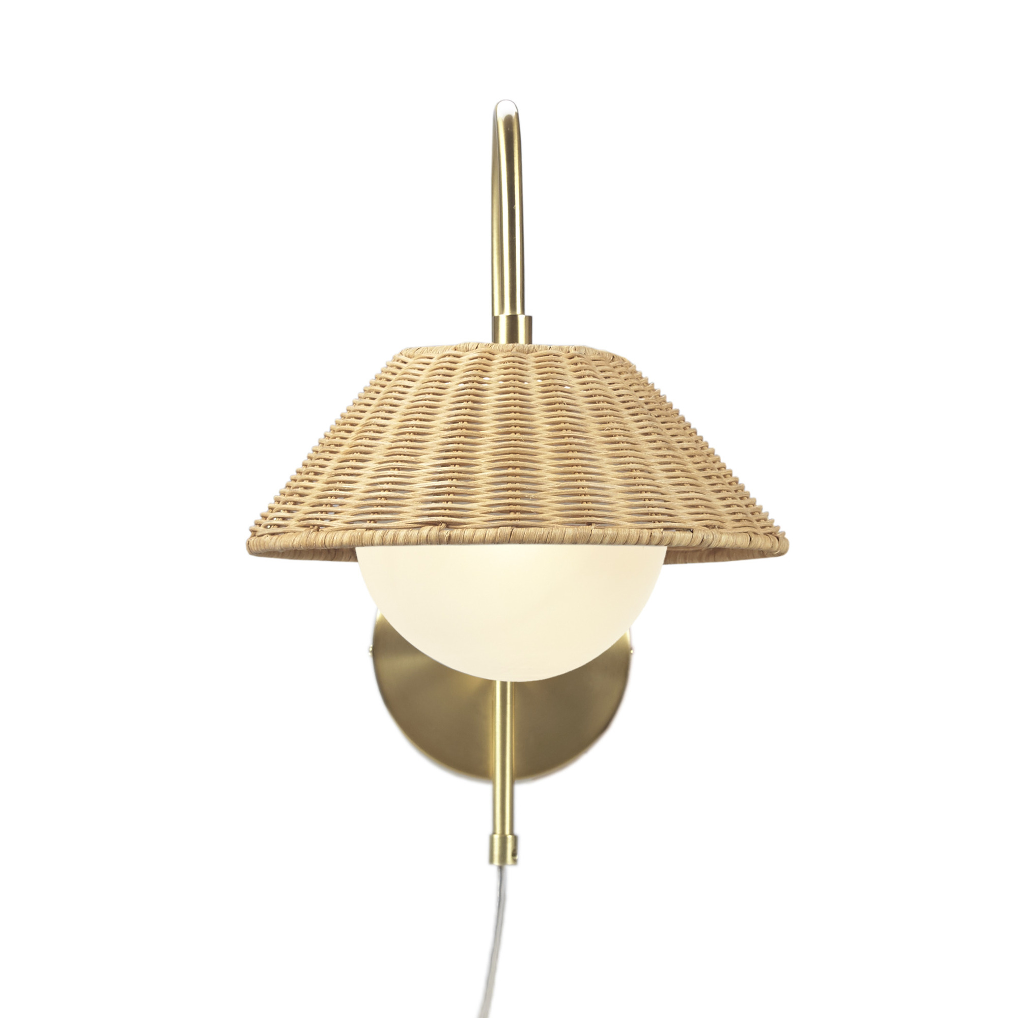 Olliix INK IVY Laguna Gold Rattan Weave Wall Sconce