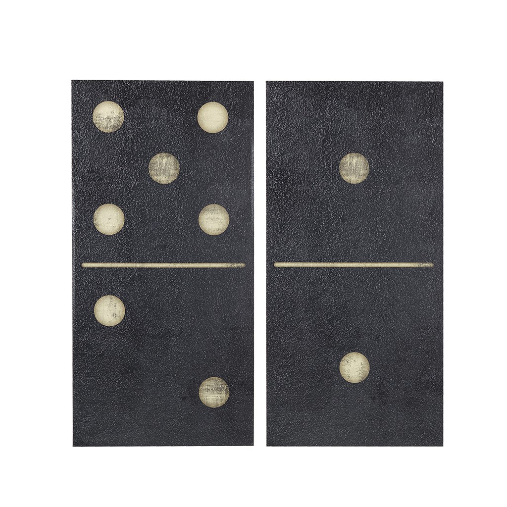 Olliix INK IVY Two Black Dominos 2pc Canvas Wall Art Set