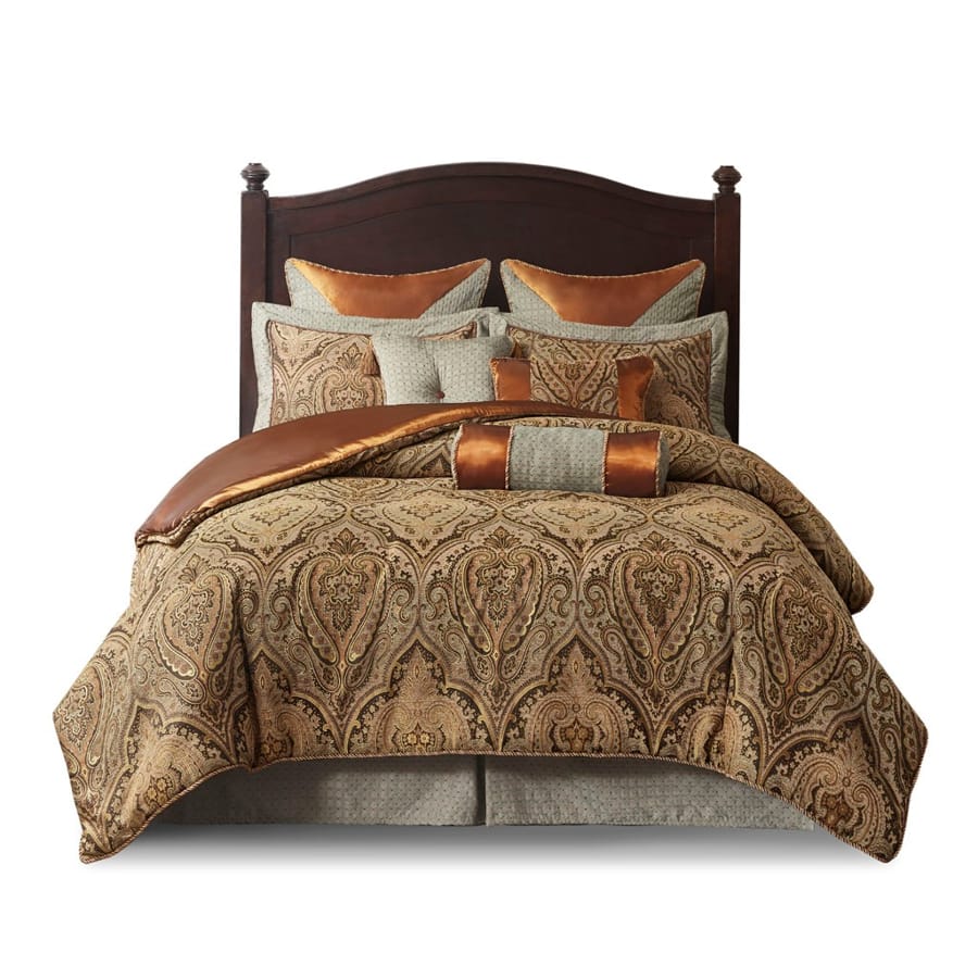 Olliix Hampton Hill Canovia Springs Brown King 10pc Comforter Set