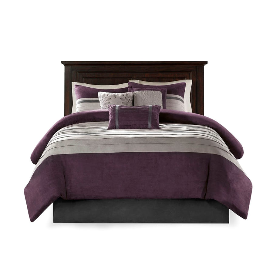 Olliix Madison Park Palmer Purple Cal King 7pc Comforter Set