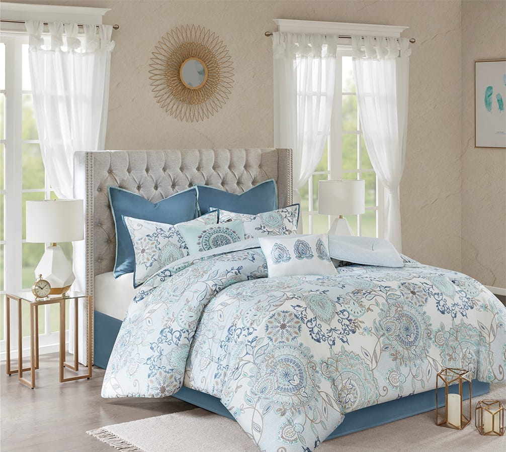 Olliix Madison Park Isla Blue King 8pc Comforter Set