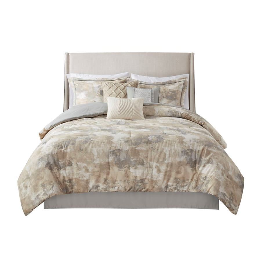 Olliix Madison Park Beacon Gray Queen 7pc Comforter Set