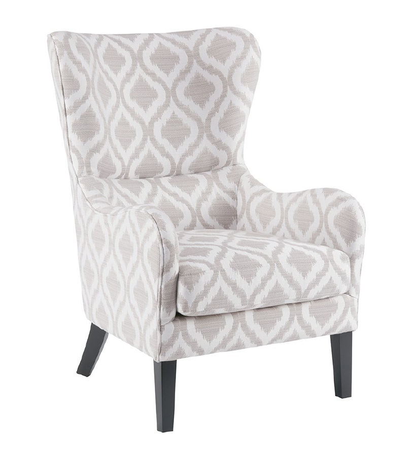 Olliix Madison Park Arianna Grey White Swoop Wing Chair