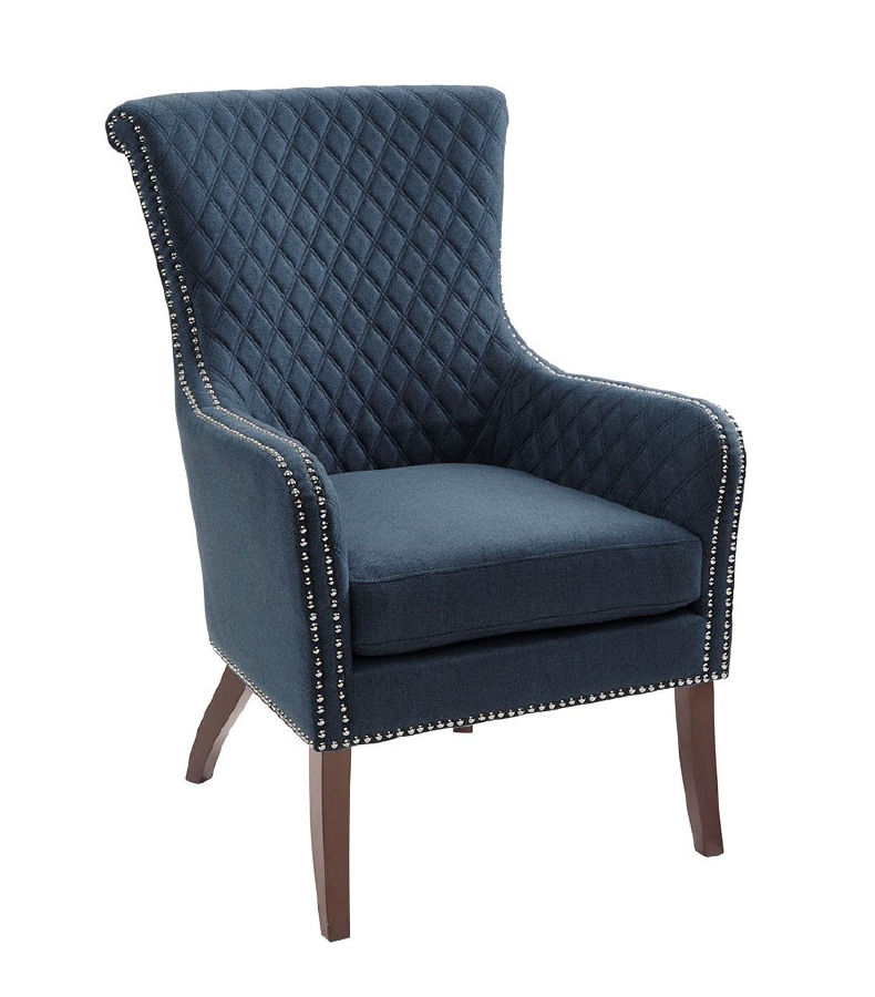 Olliix Madison Park Heston Dark Blue Accent Chair