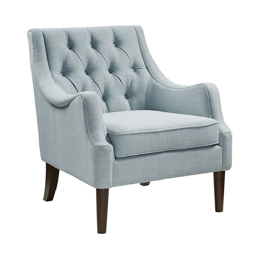 Olliix Madison Park Qwen Dusty Blue Button Tufted Accent Chair