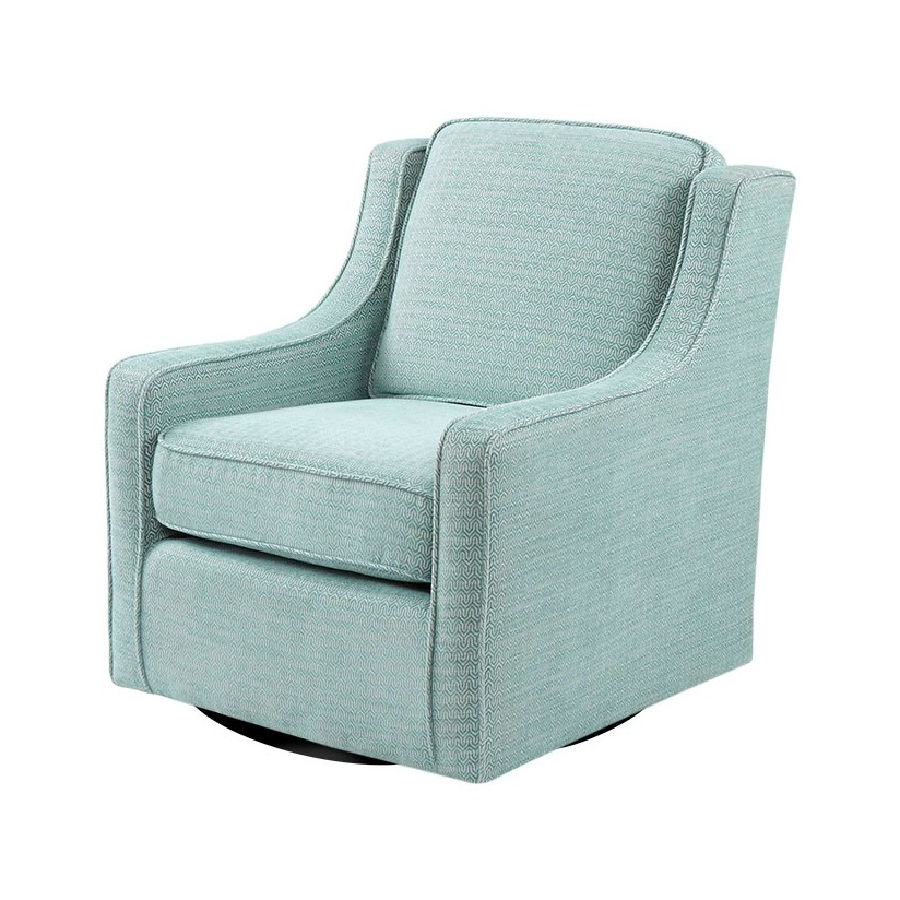 Olliix Madison Park Harris Dusty Aqua Swivel Chair