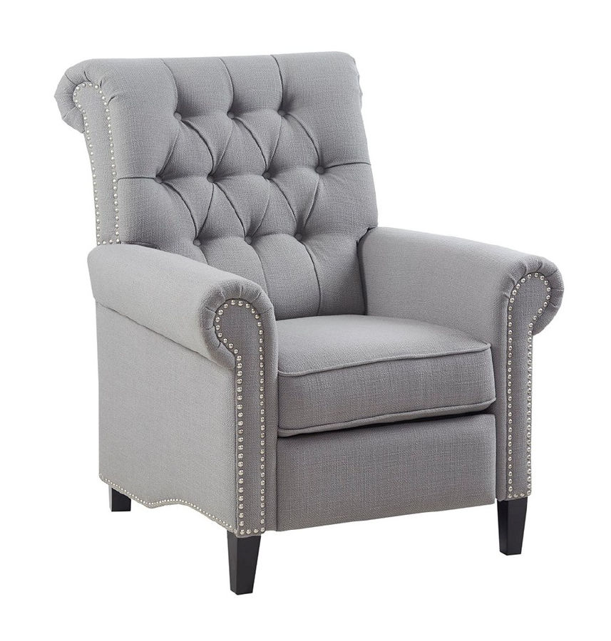 Olliix Madison Park Aidan Grey Push Back Recliner