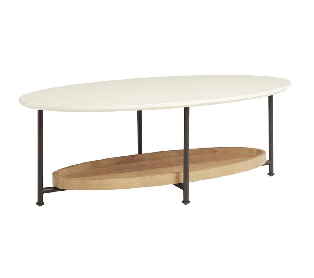 Olliix Madison Park Beaumont White Natural Coffee Table