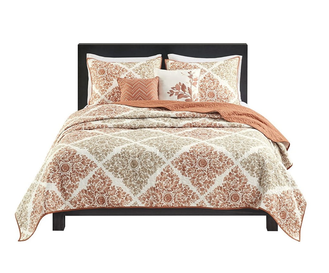 Olliix Madison Park Claire Full Queen 6pc Printed Quilt Set