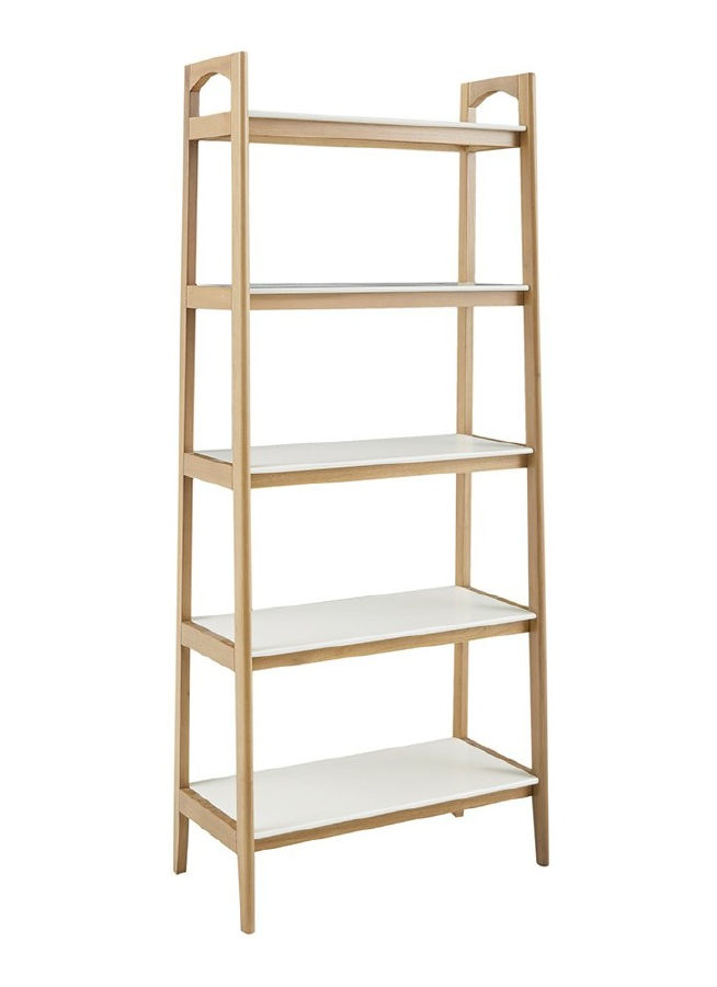 Olliix Madison Park Parker Off White Natural Shelf Bookcase