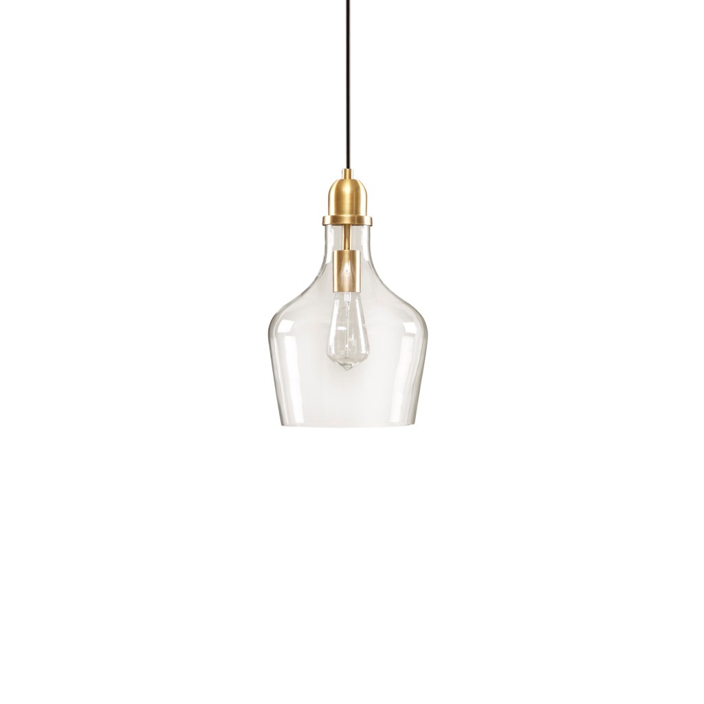 Olliix Hampton Hill Auburn Gold Clear Bell Shaped Glass Pendant