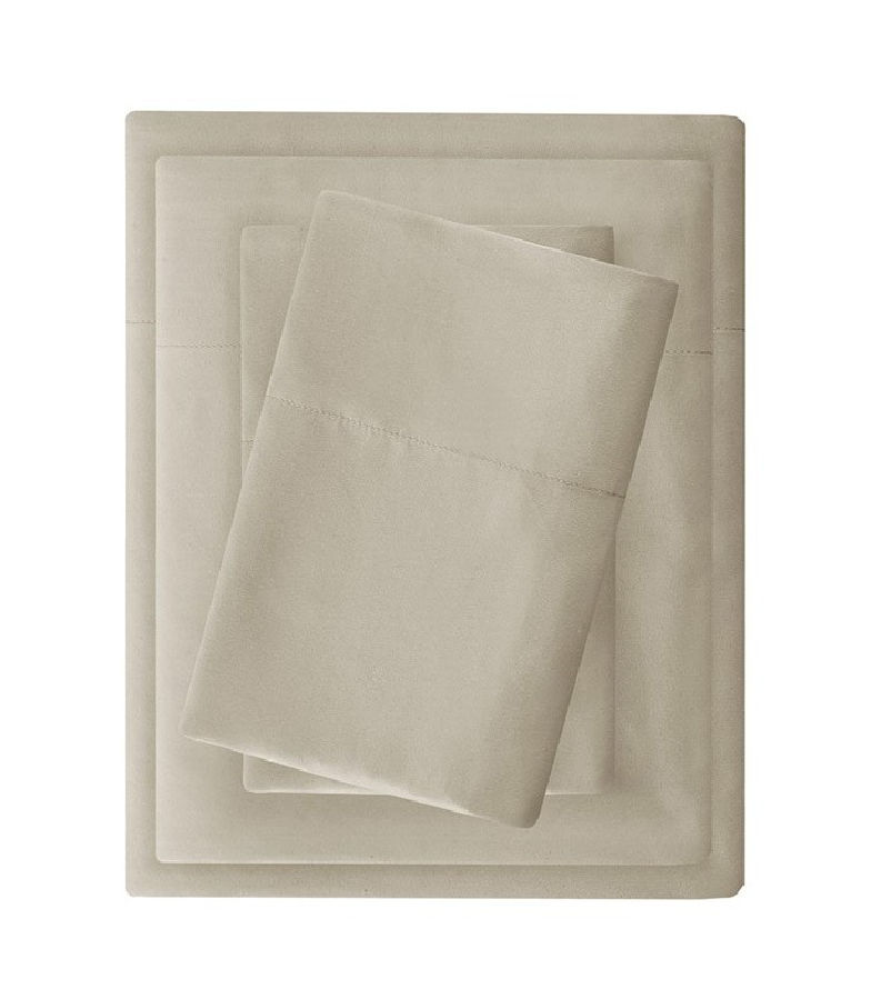 Olliix Madison Park 3M Microcell Khaki Twin 3pc Sheet Set