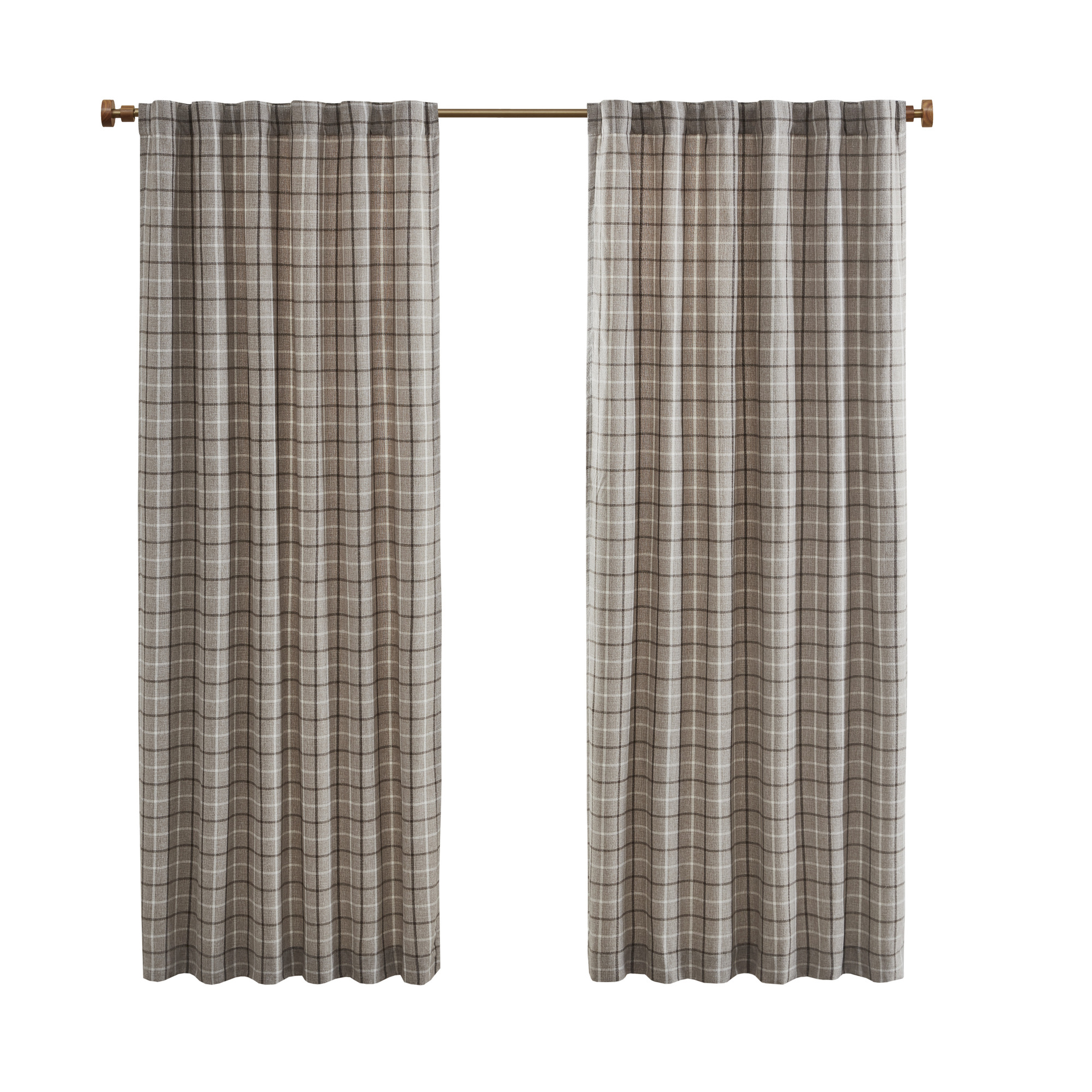 Olliix Madison Park Anaheim Brown Fleece Lining Curtain Panel - 50 x 95