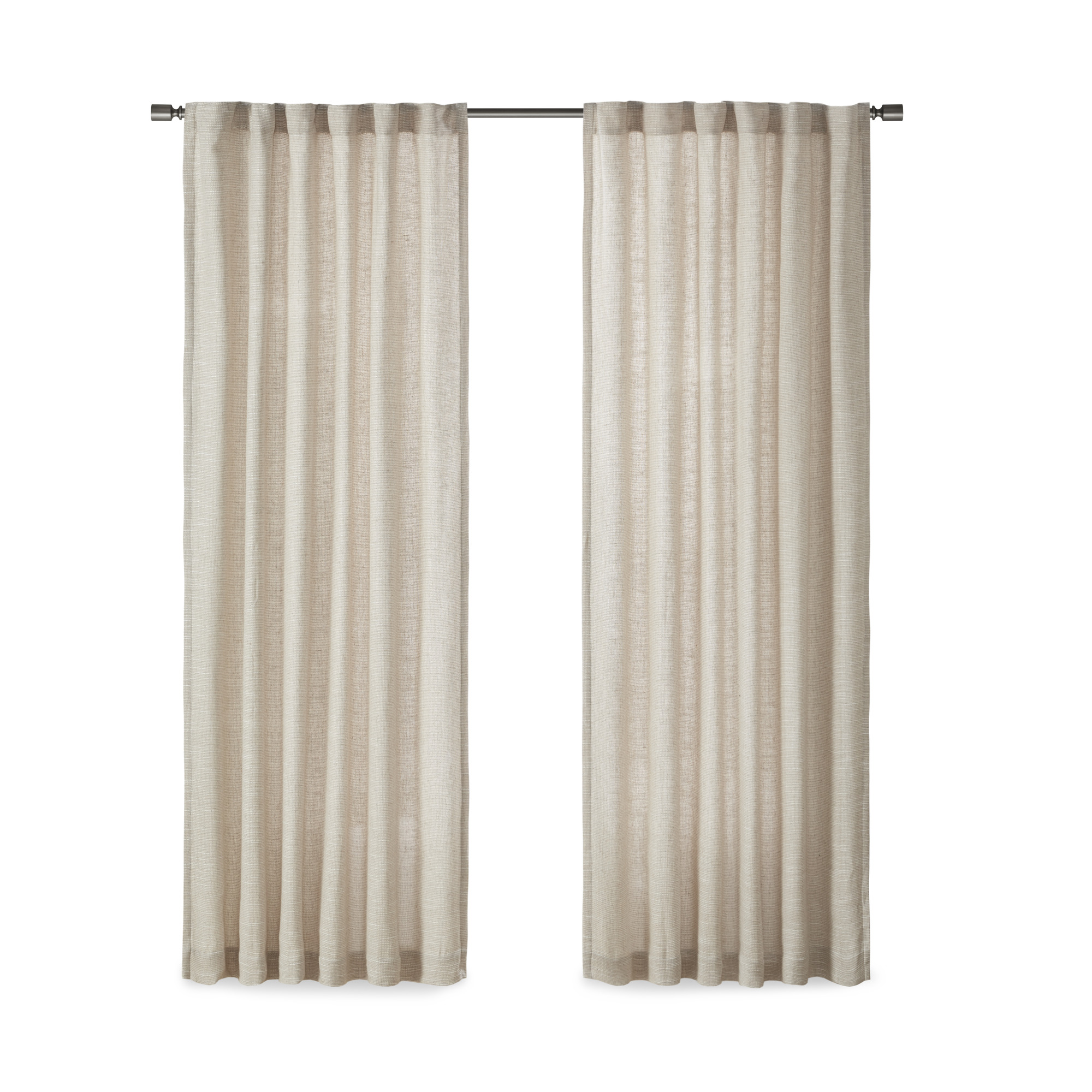 Olliix Madison Park Beals Natural Fleece Lined Curtain Panel - 50 x 84