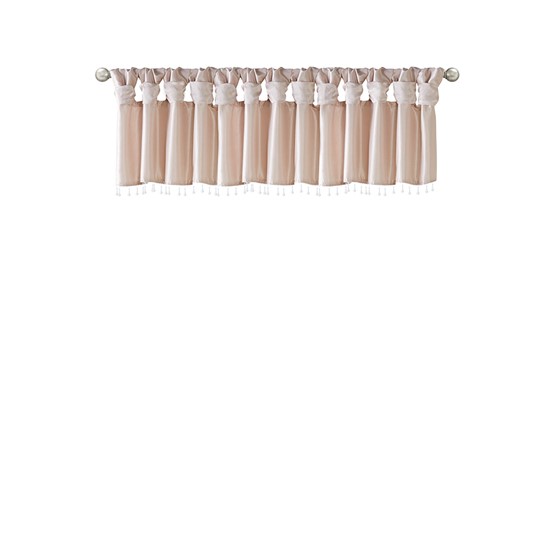 Olliix Madison Park Emilia Blush Lightweight Valance With Beads
