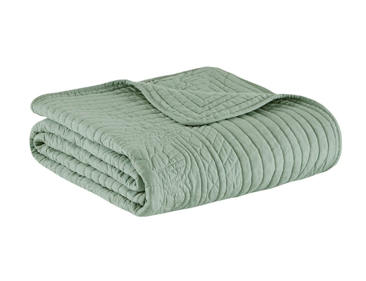 Olliix Madison Park Tuscany Seafoam Oversized Quilted Throw