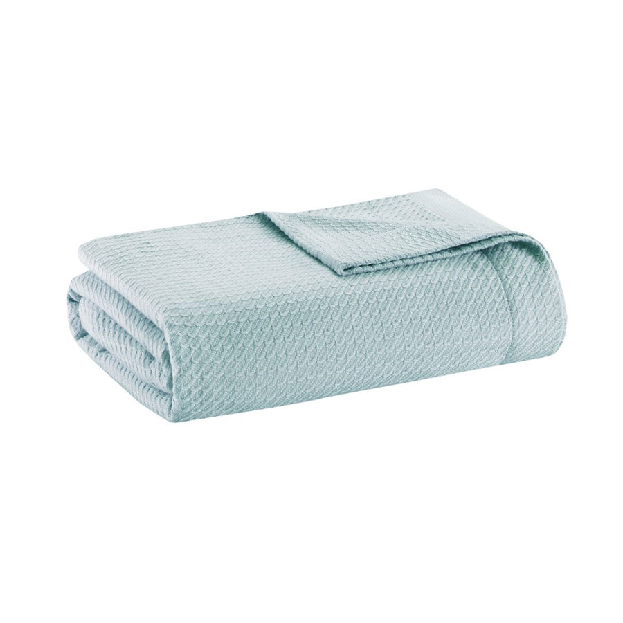 Olliix Madison Park Egyptian Cotton Light Blue Twin Blanket