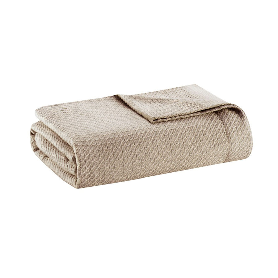 Olliix Madison Park Egyptian Cotton Khaki King Blanket
