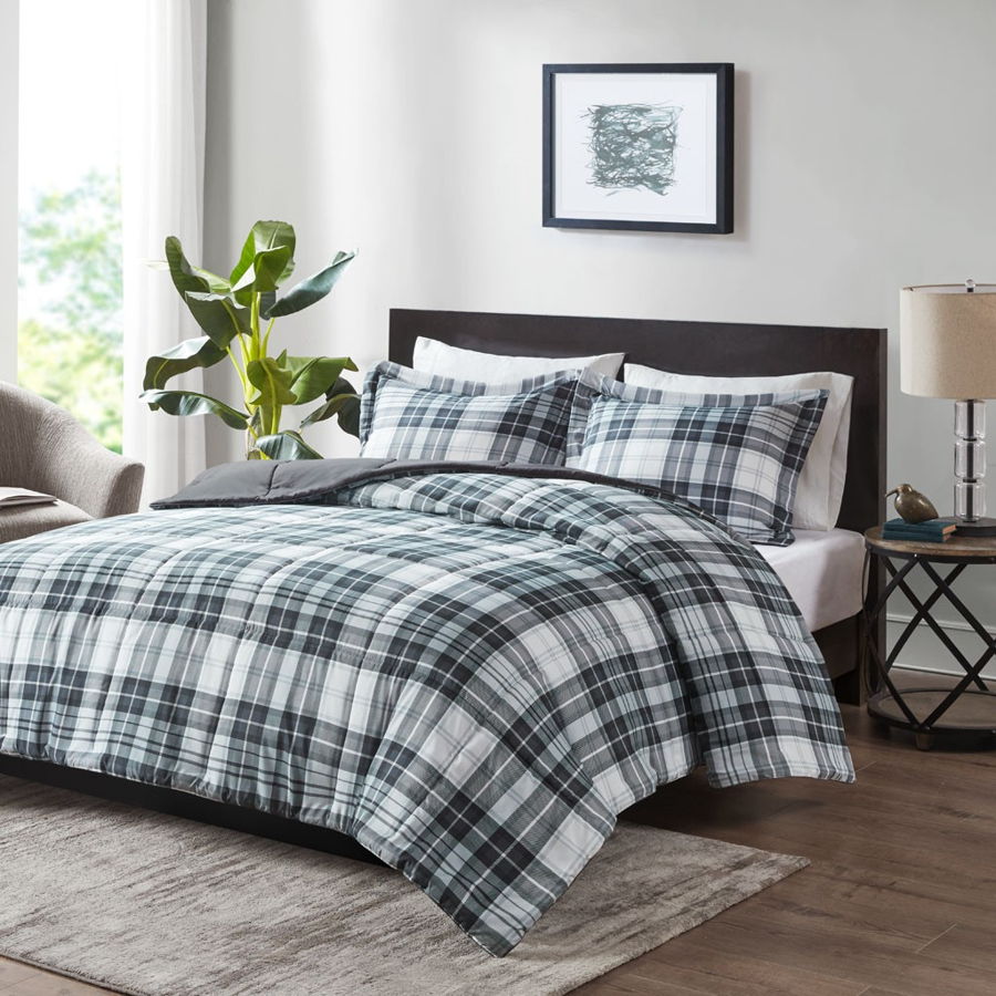 Olliix Madison Park Essentials Parkston Black White Twin Twin XL Alternativ...